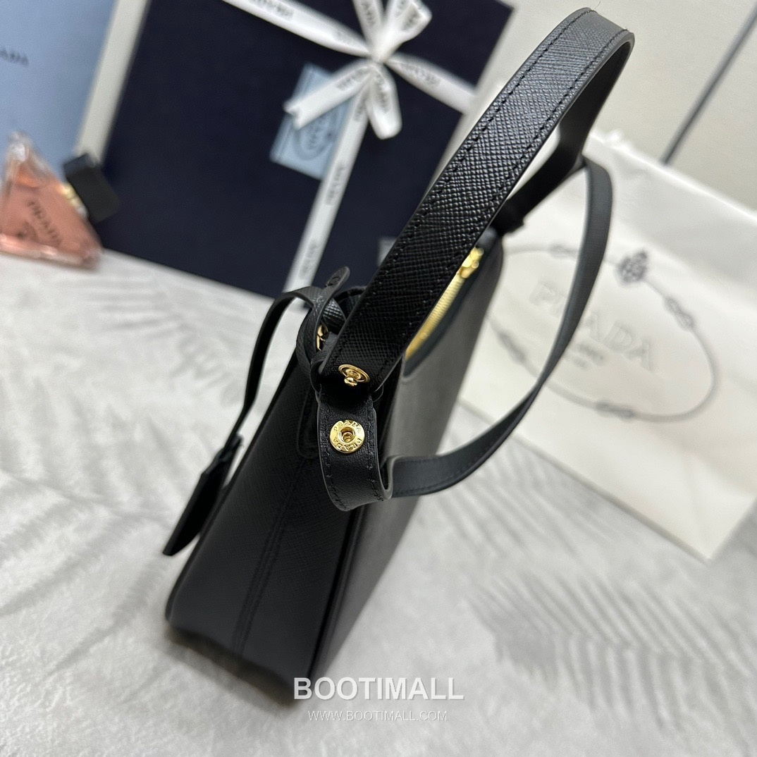 Prada Hobo Crossgrain Calfskin Shoulder Bag with Triangle Logo Strap 프라다 호보 크로스그레인 카프스킨 트라이앵글 로고 스트랩 숄더백 1BC204 22cm 6