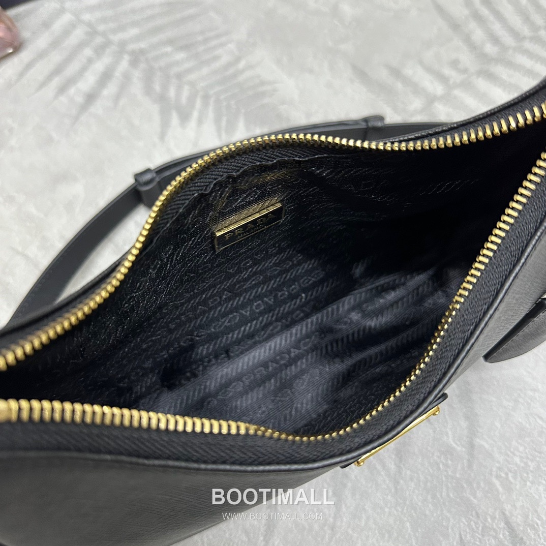 Prada Hobo Crossgrain Calfskin Shoulder Bag with Triangle Logo Strap 프라다 호보 크로스그레인 카프스킨 트라이앵글 로고 스트랩 숄더백 1BC204 22cm 8