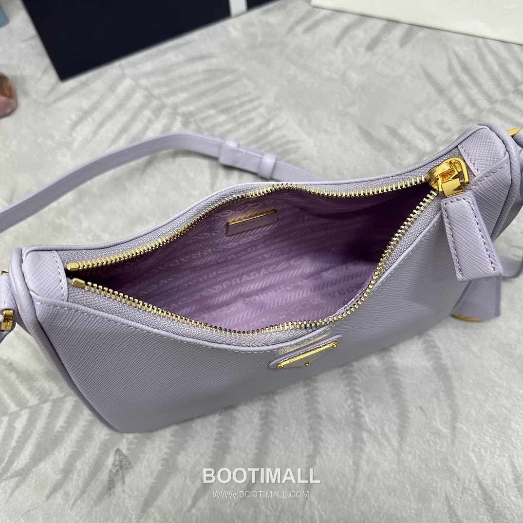 Prada Hobo Crossgrain Calfskin Shoulder Bag with Triangle Logo Strap 프라다 호보 크로스그레인 카프스킨 트라이앵글 로고 스트랩 숄더백 1BC204 22cm 8