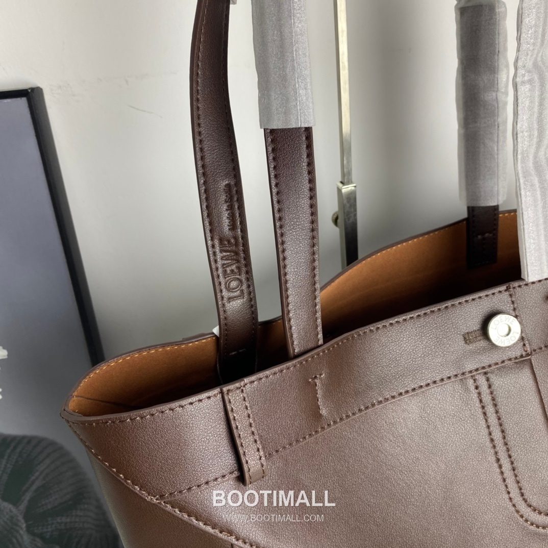 Loewe Panta Calfskin Foldable Tote Bag with Minimal Structure 로에베 판타 카프스킨 폴더블 토트백 미니멀 구조 브라운 2513 32cm 7