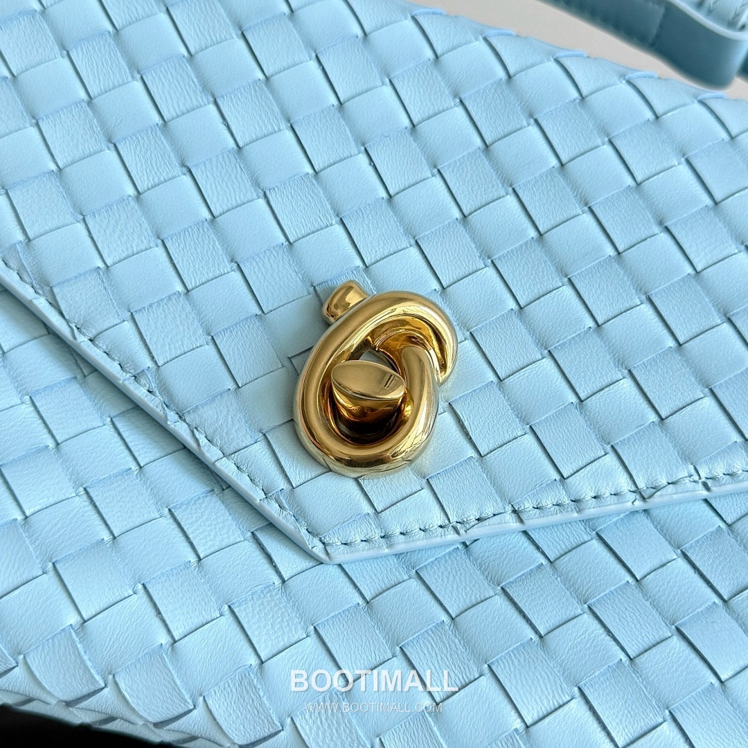 Bottega Veneta Knot Lock Lambskin Leather Black Top Handle Shoulder Bag 보테가베네타 노트락 램스킨 레더 블랙 탑핸들 숄더백 20191180 25cm 7