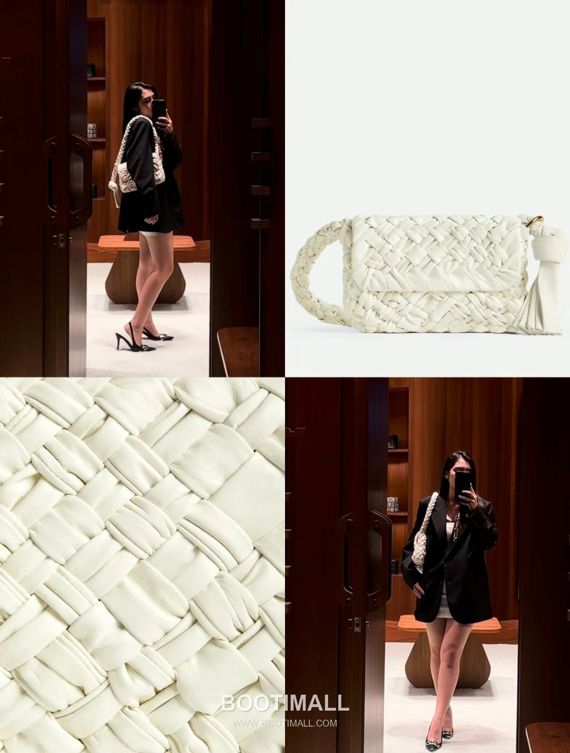 Bottega Veneta Kalimero Citta Intrecciato Calfskin Leather Black Knot Shoulder Bag 보테가베네타 칼리메로 치타 인트레치아토 카프스킨 레더 블랙 매듭 숄더백 20192380 25cm 6