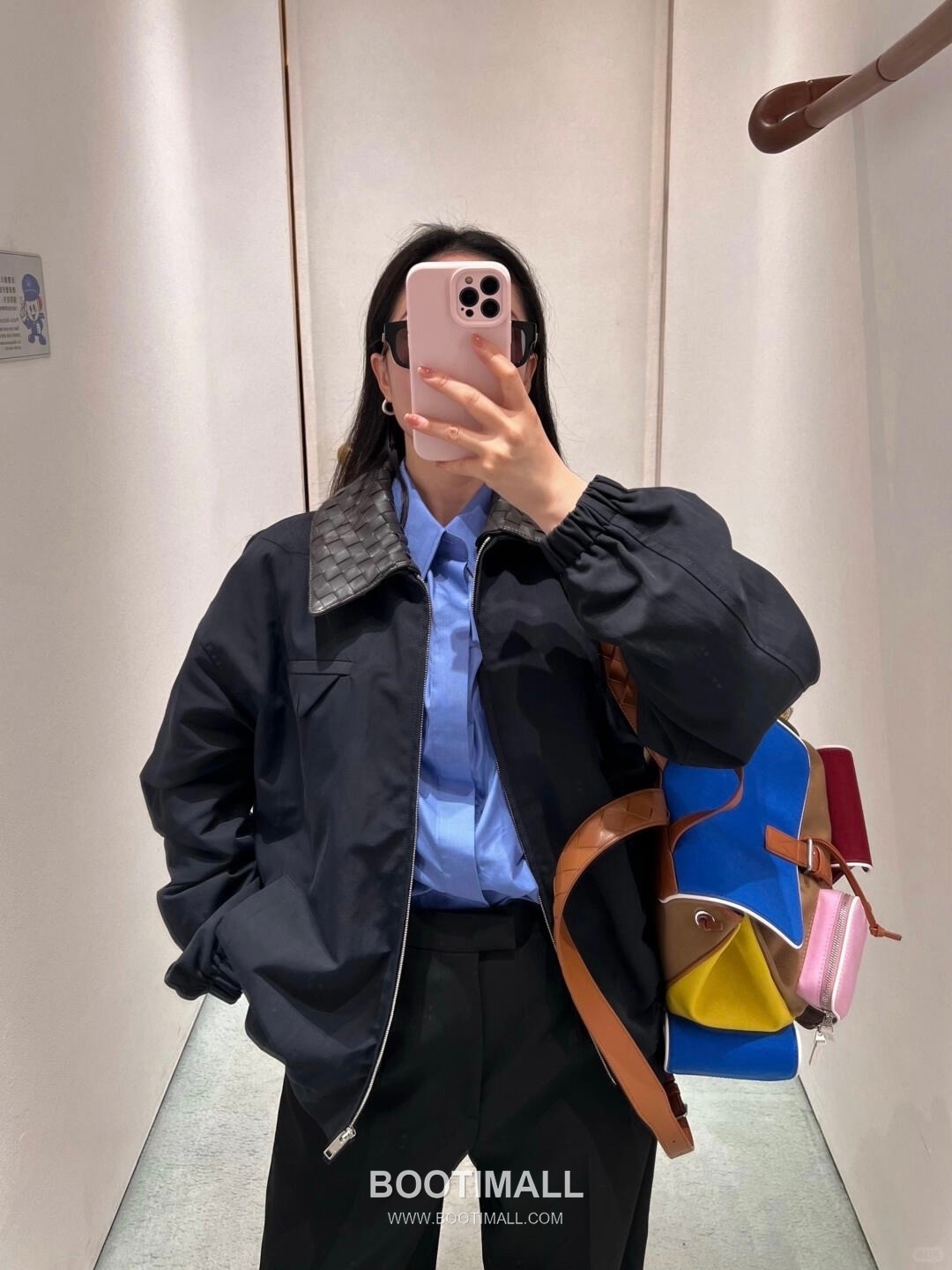 Bottega Veneta Crossroad Calfskin Leather Nylon Black Multi Pocket Backpack 보테가베네타 크로스로드 카프스킨 나일론 레더 블랙 멀티 포켓 백팩 20191980 42cm 7