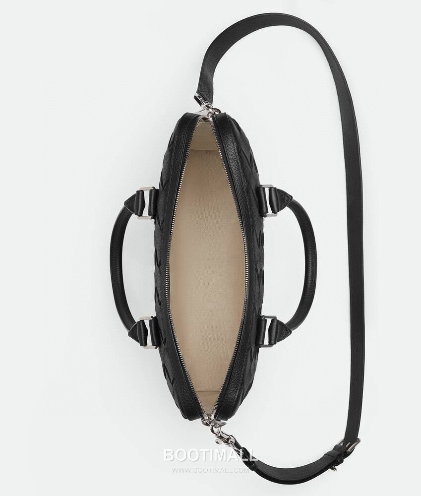 Bottega Veneta Intrecciato Grained Calfskin Leather Black Silver Hardware Briefcase Bag 보테가베네타 인트레치아토 그레인 카프스킨 레더 블랙 실버 하드웨어 브리프케이스백 36cm 3