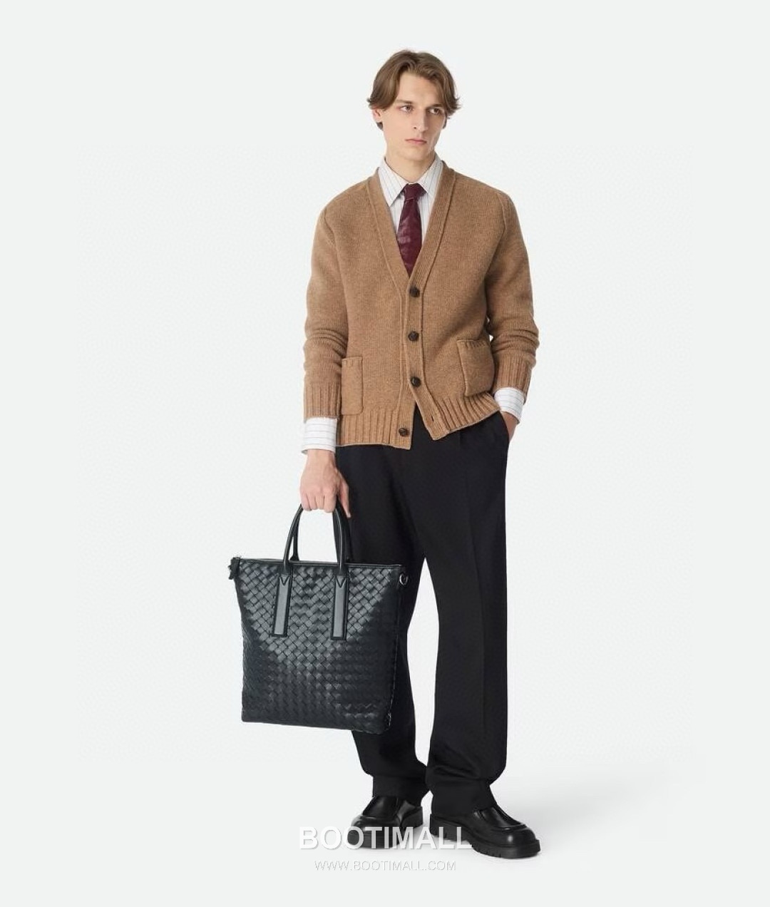 Bottega Veneta Intrecciato Calfskin Leather Black Top Handle Crossbody Tote Bag 보테가베네타 인트레치아토 카프스킨 레더 블랙 탑핸들 크로스바디 토트백 20191780 39cm 2