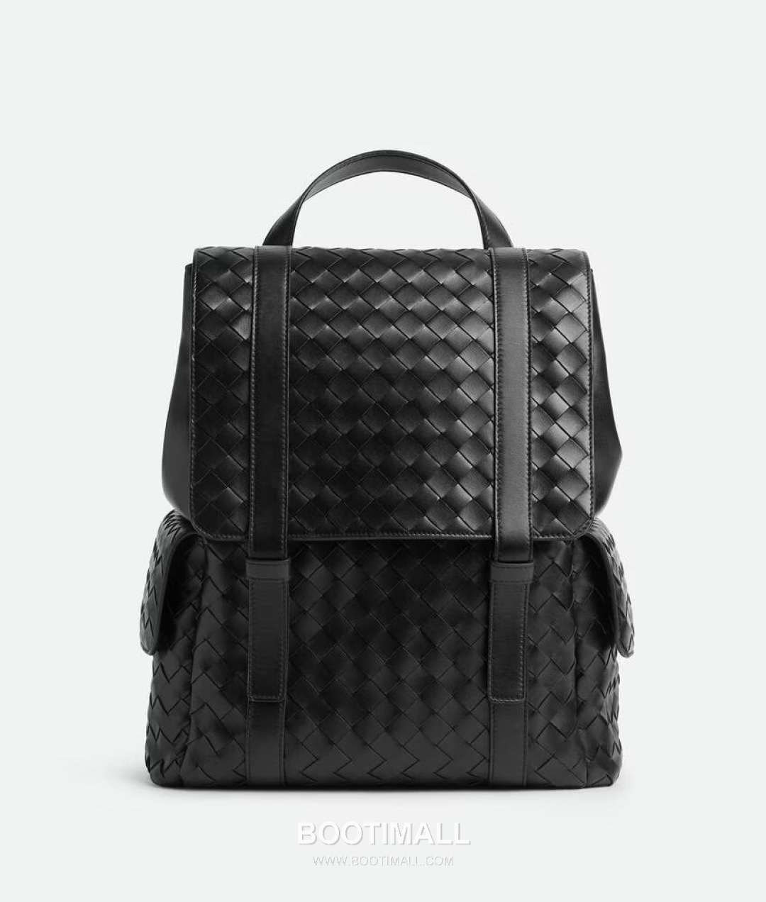 Bottega Veneta Back To School Calfskin Leather Black Flap Pocket Backpack 보테가베네타 백투스쿨 카프스킨 레더 블랙 플랩 포켓 백팩 20192180 39cm 1