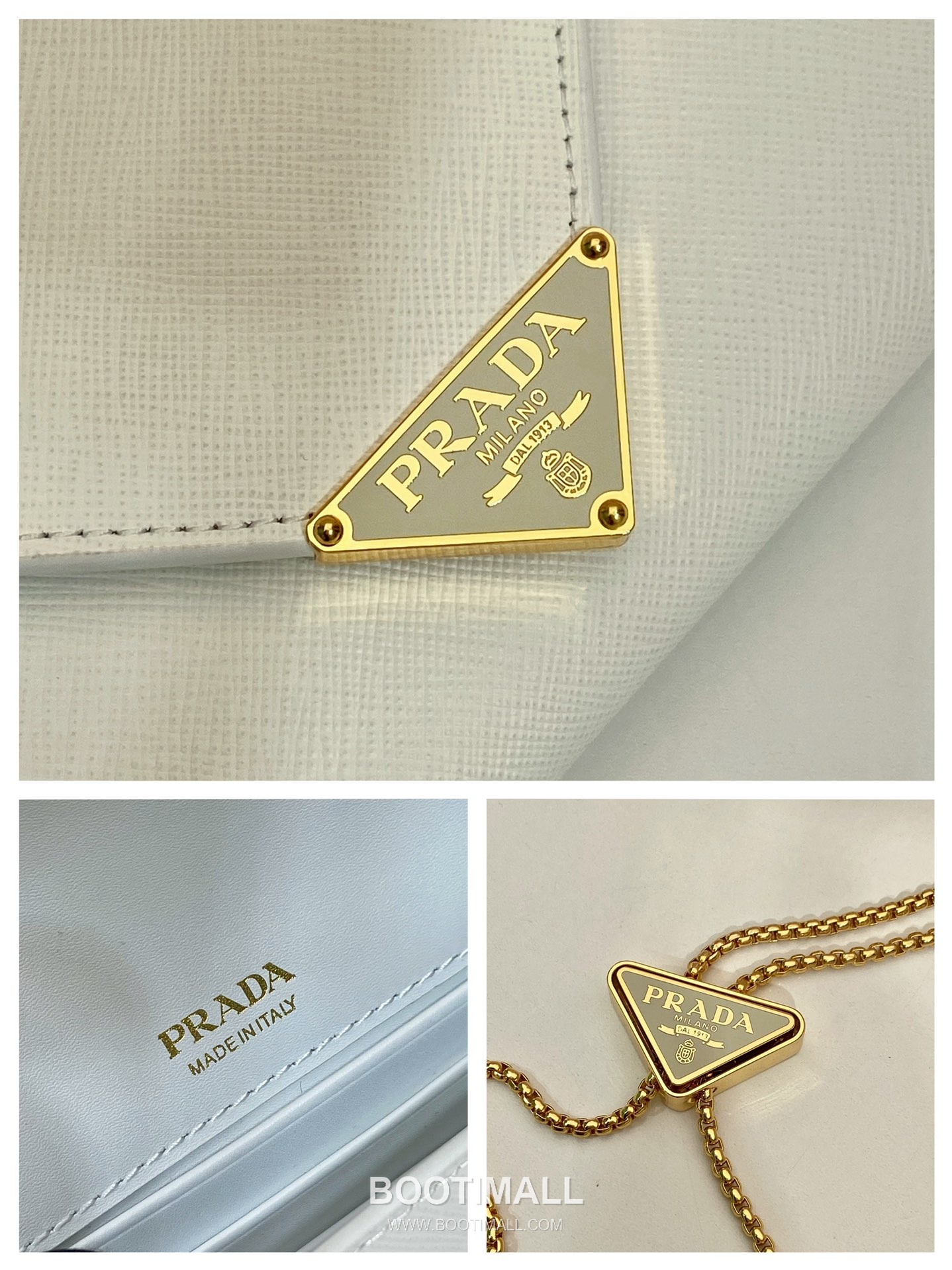 Prada Saffiano Calfskin Envelope Clutch Bag with Triangle Logo Chain Strap Detail 프라다 사피아노 카프스킨 트라이앵글 로고 체인 스트랩 엔벨로프 클러치백 1BP051 20cm 9