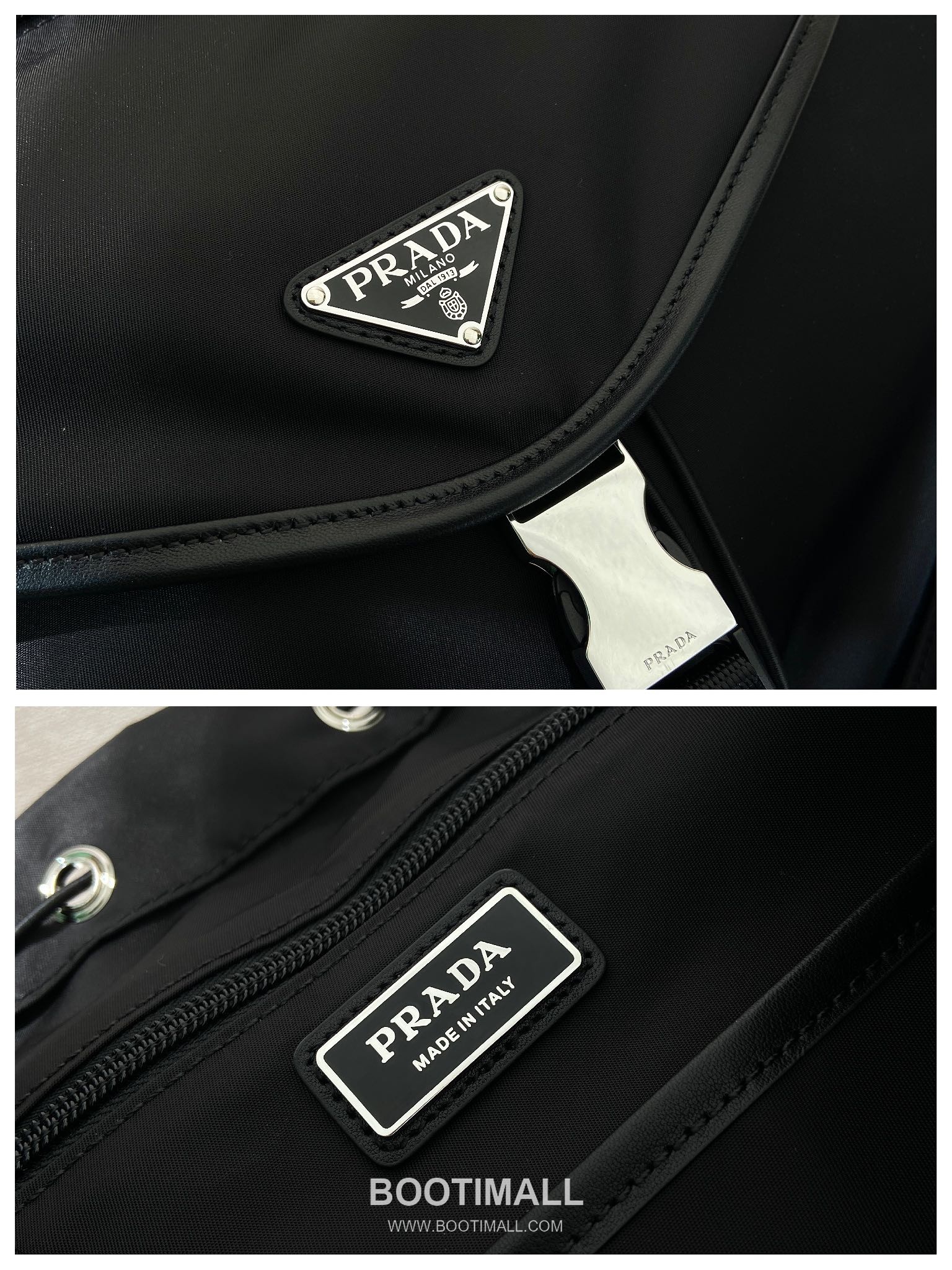 Prada Nylon Calfskin Backpack with Flap Buckle Dual Pocket Detail 프라다 나일론 카프스킨 플랩 버클 듀얼 포켓 백팩 2VZ108A 38cm 9