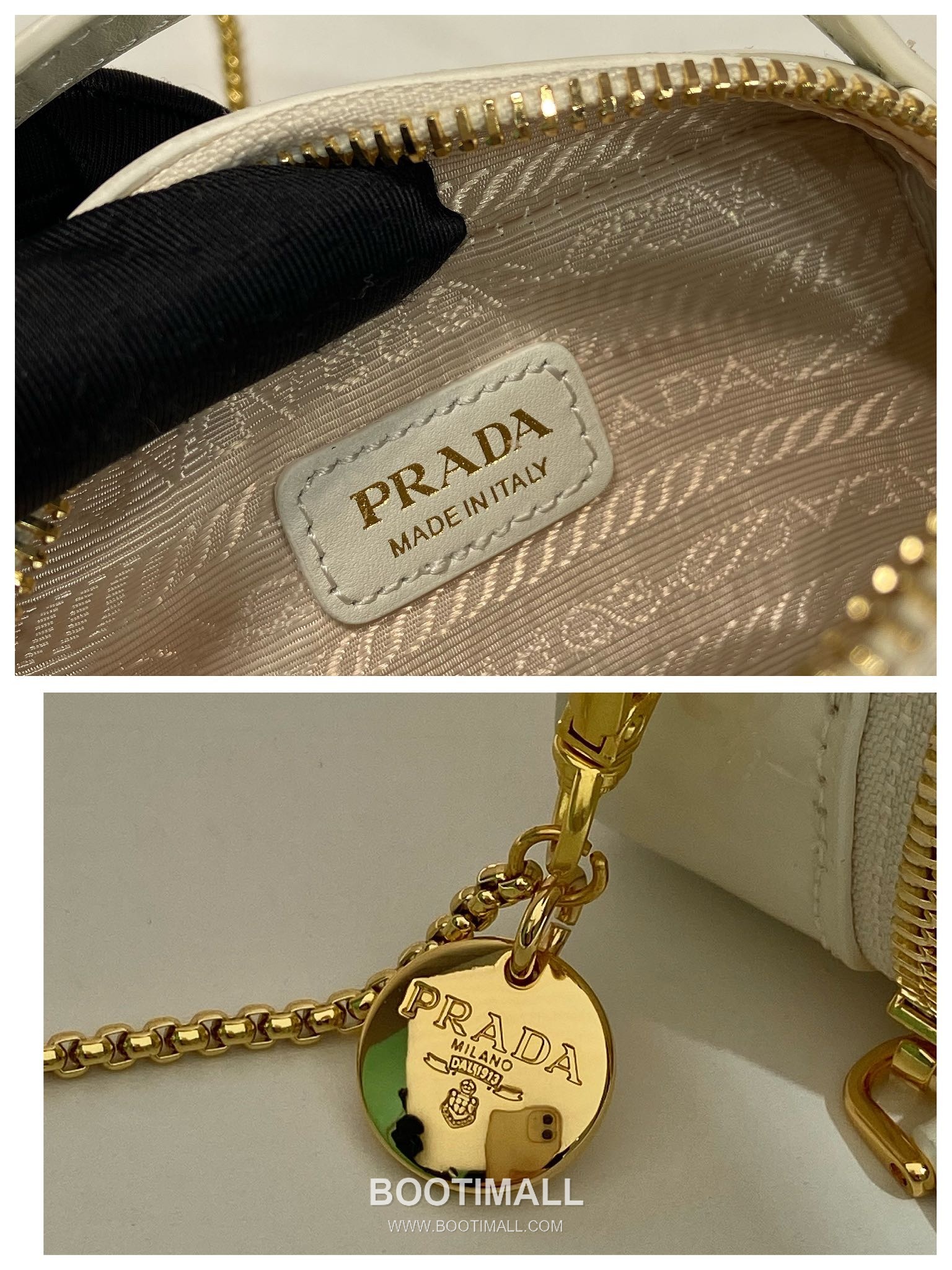 Prada Patent Leather Mini Crossbody Bag with Triangle Logo Chain Strap Detail 프라다 페이턴트 레더 트라이앵글 로고 체인 스트랩 미니 크로스백 1NR025 11cm 9