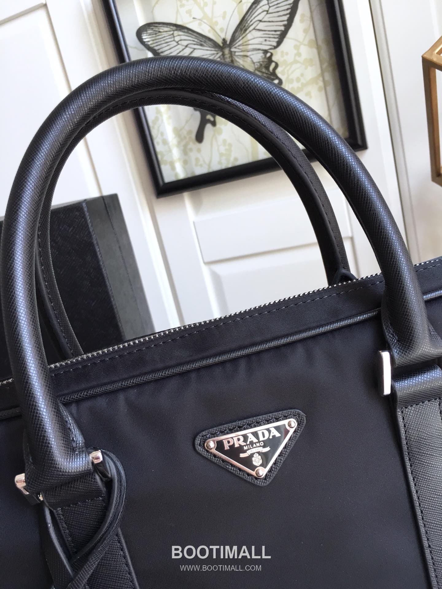 Prada Nylon Saffiano Calfskin Tote Bag with Inner Pocket Detail 프라다 나일론 사피아노 카프스킨 이너 포켓 토트백 2VE368 36cm 3