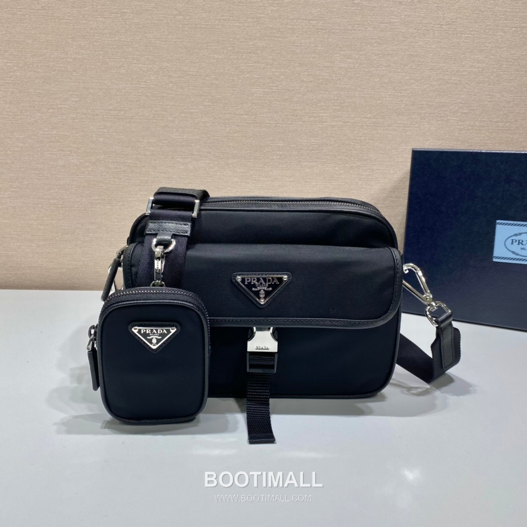 Prada Re-Nylon Crossbody Bag with Triangle Logo Flap Pocket Detail 프라다 리나일론 트라이앵글 로고 플랩 포켓 크로스백 2VH133B 22cm 1