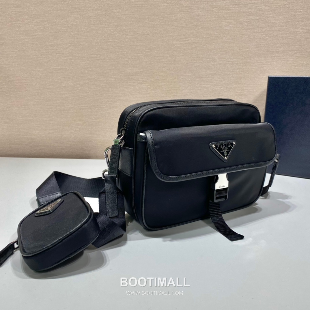 Prada Re-Nylon Crossbody Bag with Triangle Logo Flap Pocket Detail 프라다 리나일론 트라이앵글 로고 플랩 포켓 크로스백 2VH133B 22cm 3