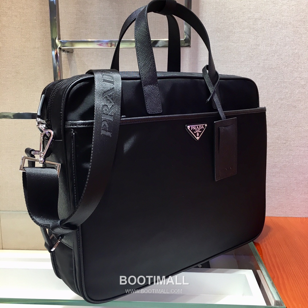 Prada Nylon Saffiano Calfskin Briefcase Backpack with Dual Strap Convertible Detail 프라다 나일론 사피아노 카프스킨 듀얼 스트랩 컨버터블 브리프케이스 백팩 2VE015 40cm 3