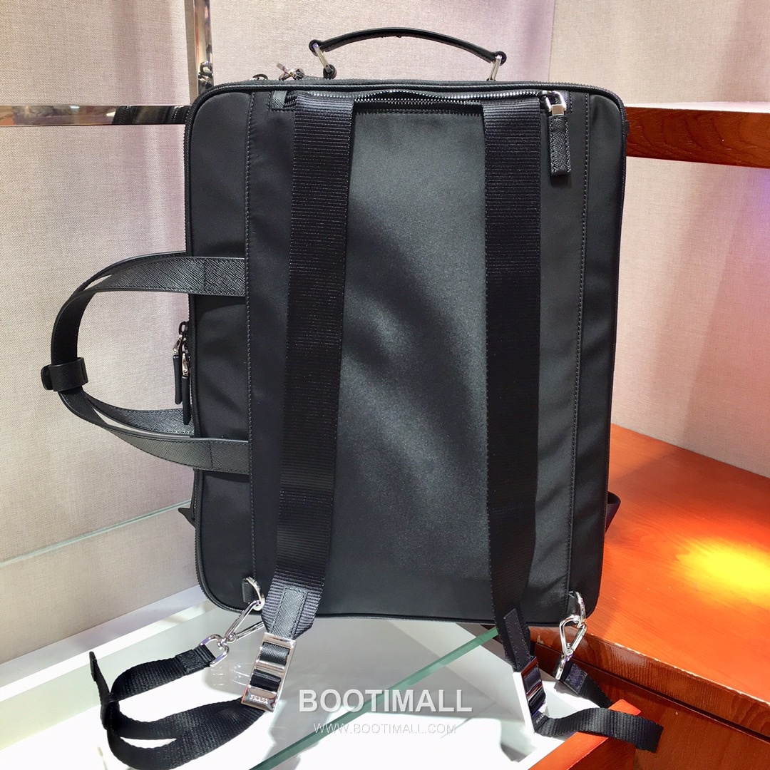 Prada Nylon Saffiano Calfskin Briefcase Backpack with Dual Strap Convertible Detail 프라다 나일론 사피아노 카프스킨 듀얼 스트랩 컨버터블 브리프케이스 백팩 2VE015 40cm 5