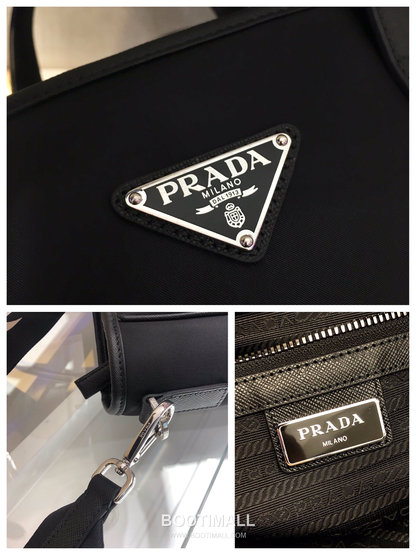 Prada Nylon Saffiano Calfskin Shopping Tote Bag with Detachable Strap Detail 프라다 나일론 사피아노 카프스킨 탈부착 스트랩 쇼핑 토트백 2VG064 36cm 7