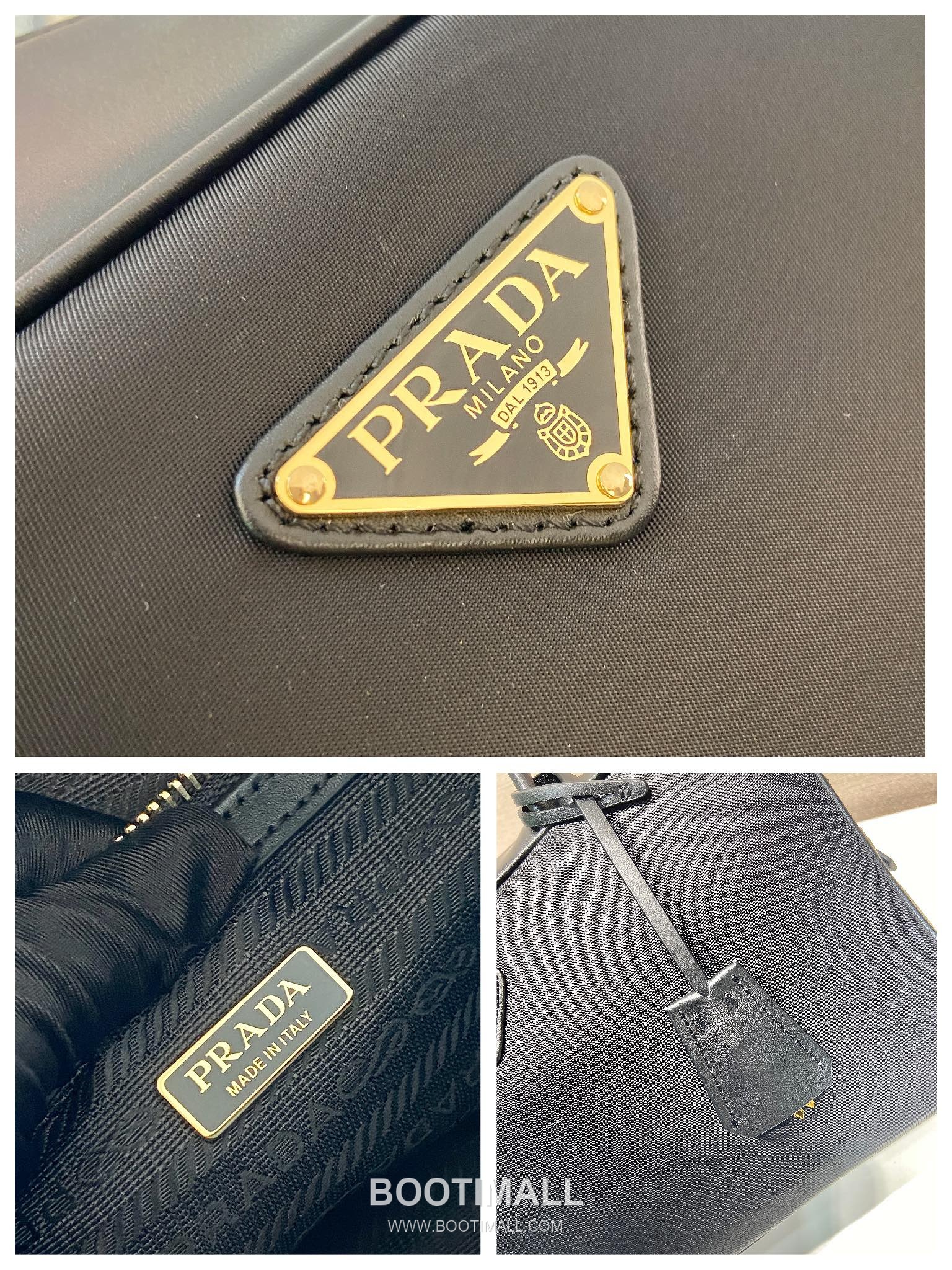 Prada Tessuto Tocker Re-Nylon Calfskin Handbag with Lock Detail 프라다 테수토 토커 리나일론 카프스킨 락 디테일 핸드백 1BB132 30cm 9