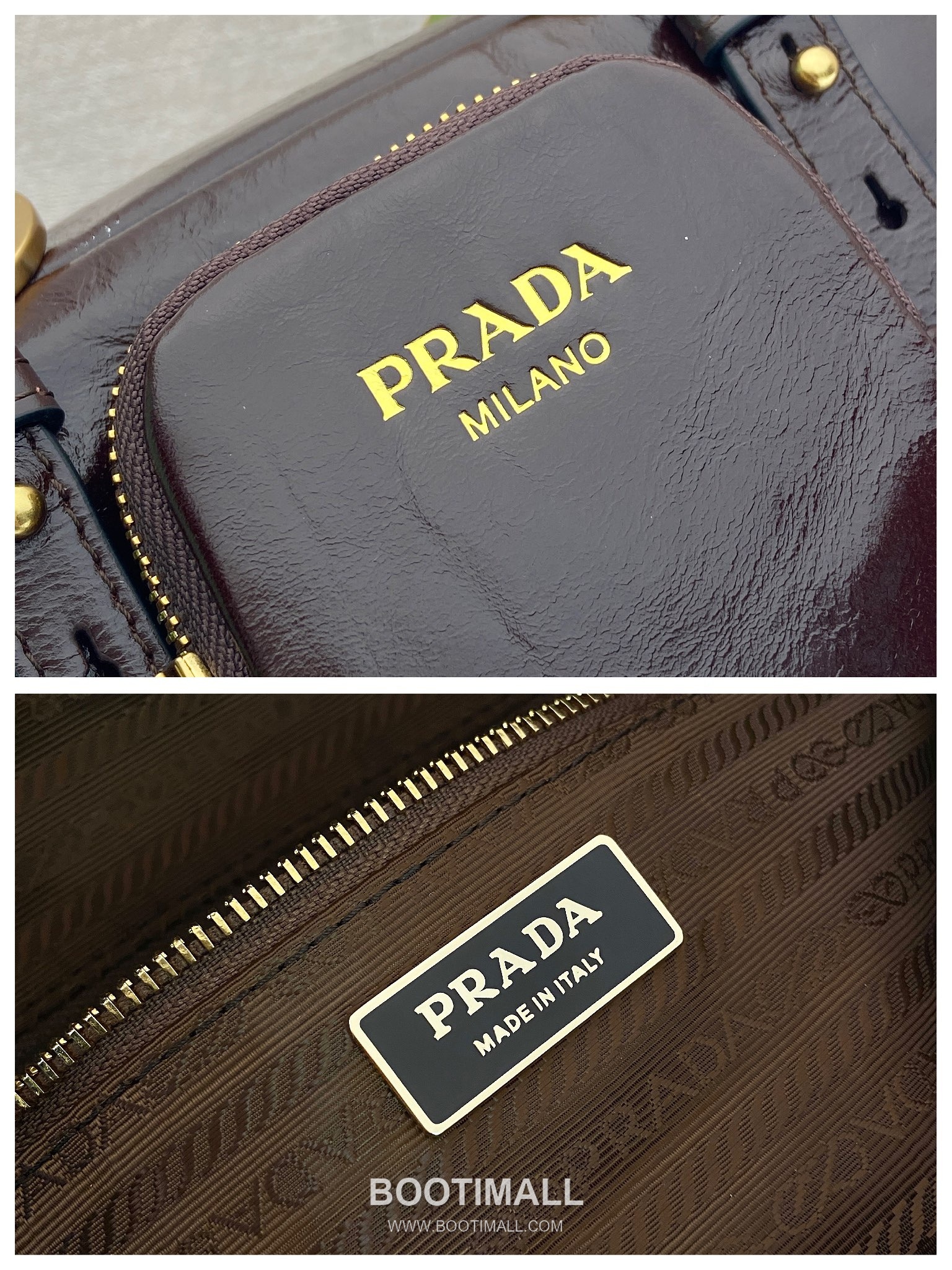 Prada Oil Wax Leather Shoulder Bag with Zip Pocket and Top Handle 프라다 오일왁스 가죽 지퍼 포켓 숄더 핸드백 1BB138 30cm 9