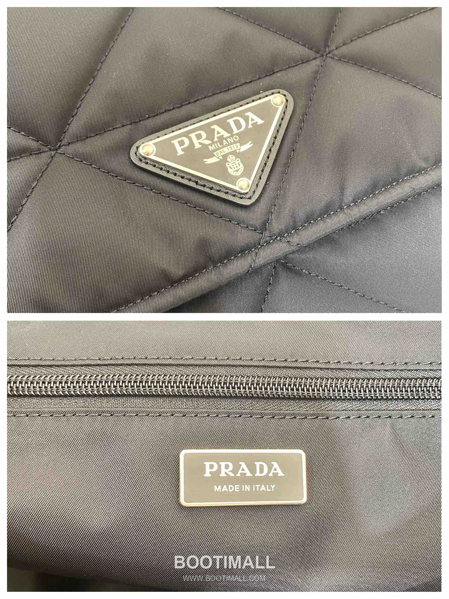 Prada Quilted Nylon Messenger Bag with Web Strap and Back Pocket 프라다 퀼팅 나일론 웹 스트랩 백포켓 메신저백 1BD256 36cm 10