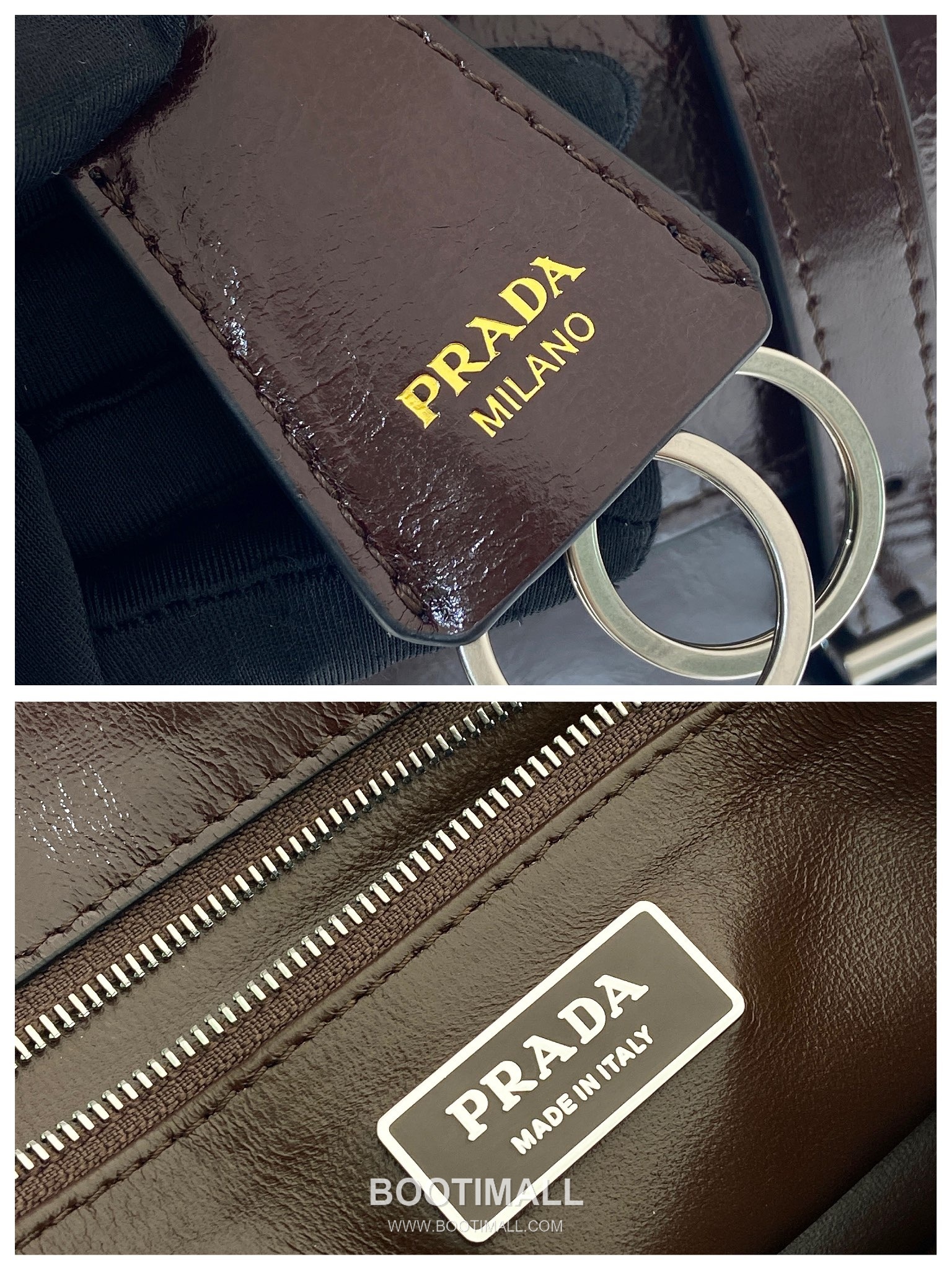 Prada Leather Briefcase Style Tote Bag with Vertical Lock and Top Handle 프라다 레더 버티컬 락 브리프케이스 토트백 1BN026 32cm 9