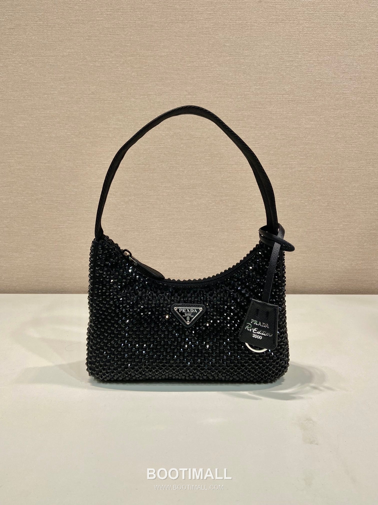 Prada Crystal Mesh Hobo Bag with Zip Closure and Strap Detail 프라다 크리스탈 메쉬 지퍼 스트랩 호보백 1NE515 23cm 2