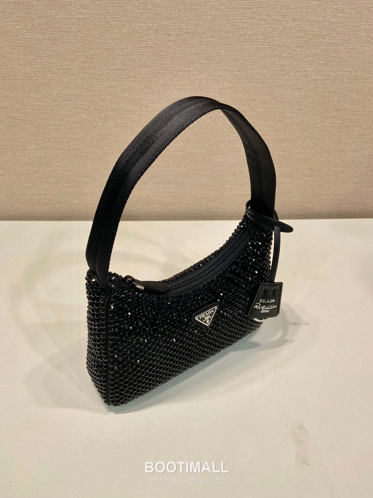 Prada Crystal Mesh Hobo Bag with Zip Closure and Strap Detail 프라다 크리스탈 메쉬 지퍼 스트랩 호보백 1NE515 23cm 3