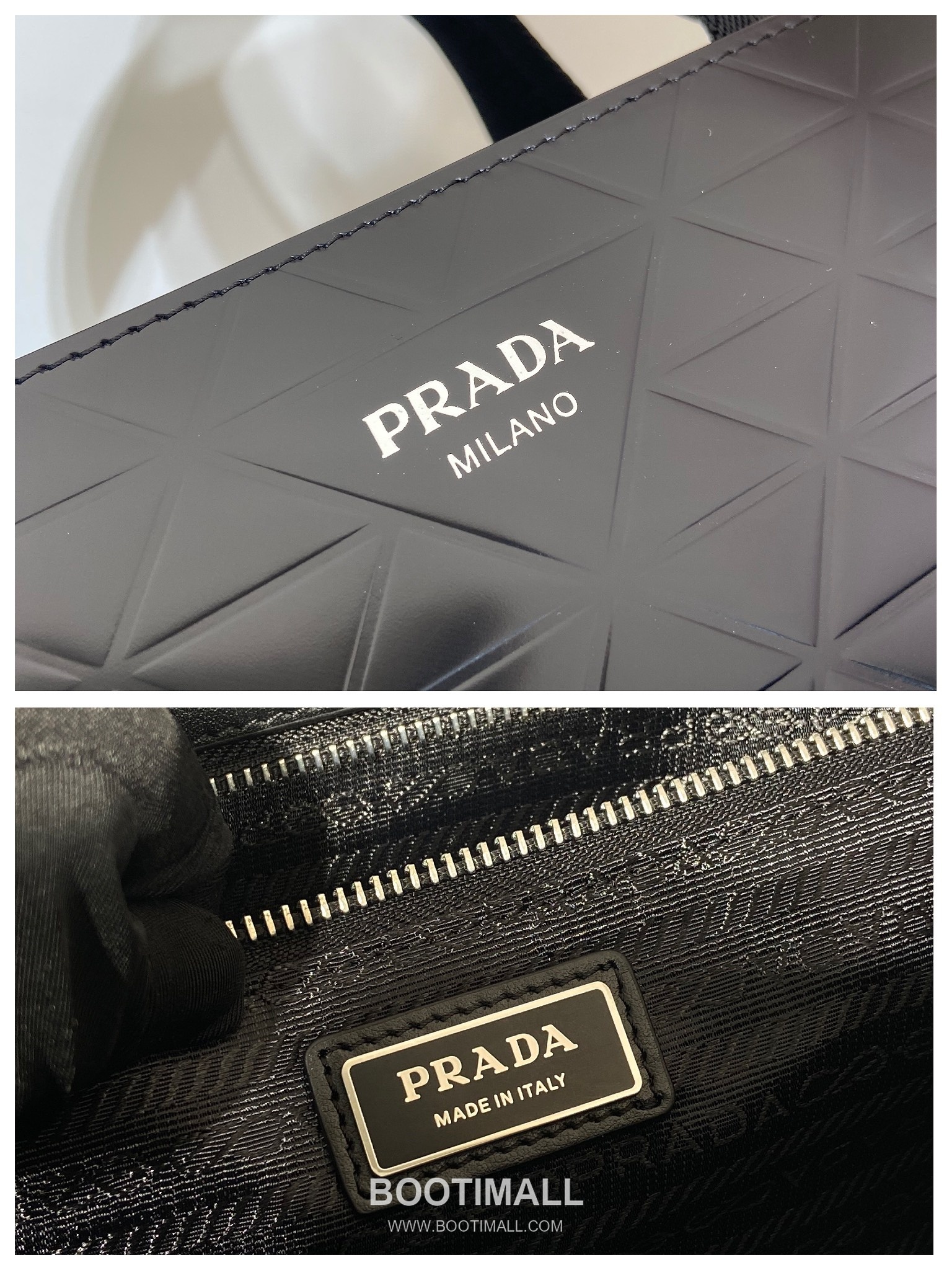 Prada Embossed Leather Vertical Tote Bag with Web Handle and Strap Detail 프라다 엠보스 가죽 버티컬 웹 핸들 토트백 2VG113 36cm 10