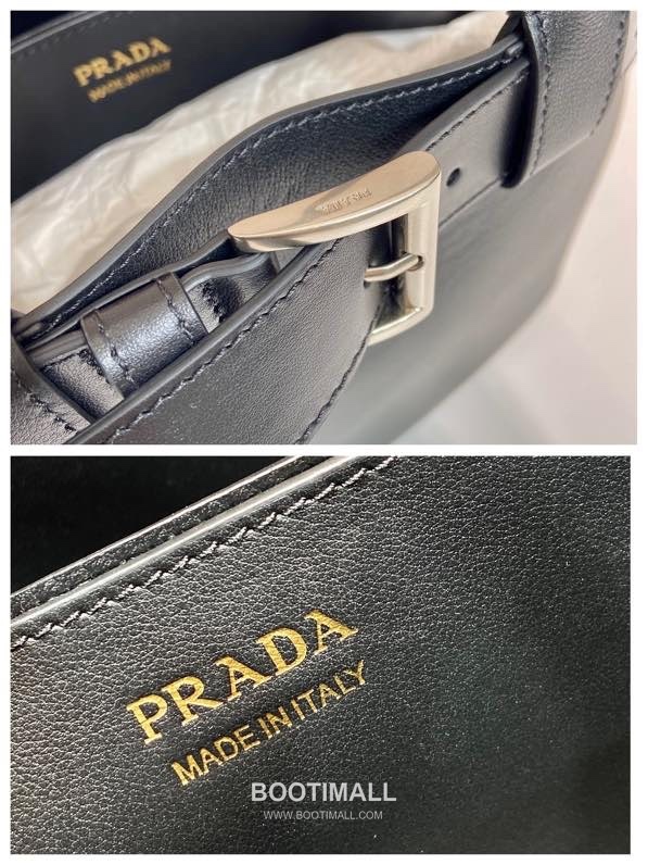 Prada Calfskin Leather Tote Bag with Drawstring Detail and Adjustable Strap 프라다 카프스킨 가죽 드로스트링 스트랩 토트백 1BA434 32cm 9