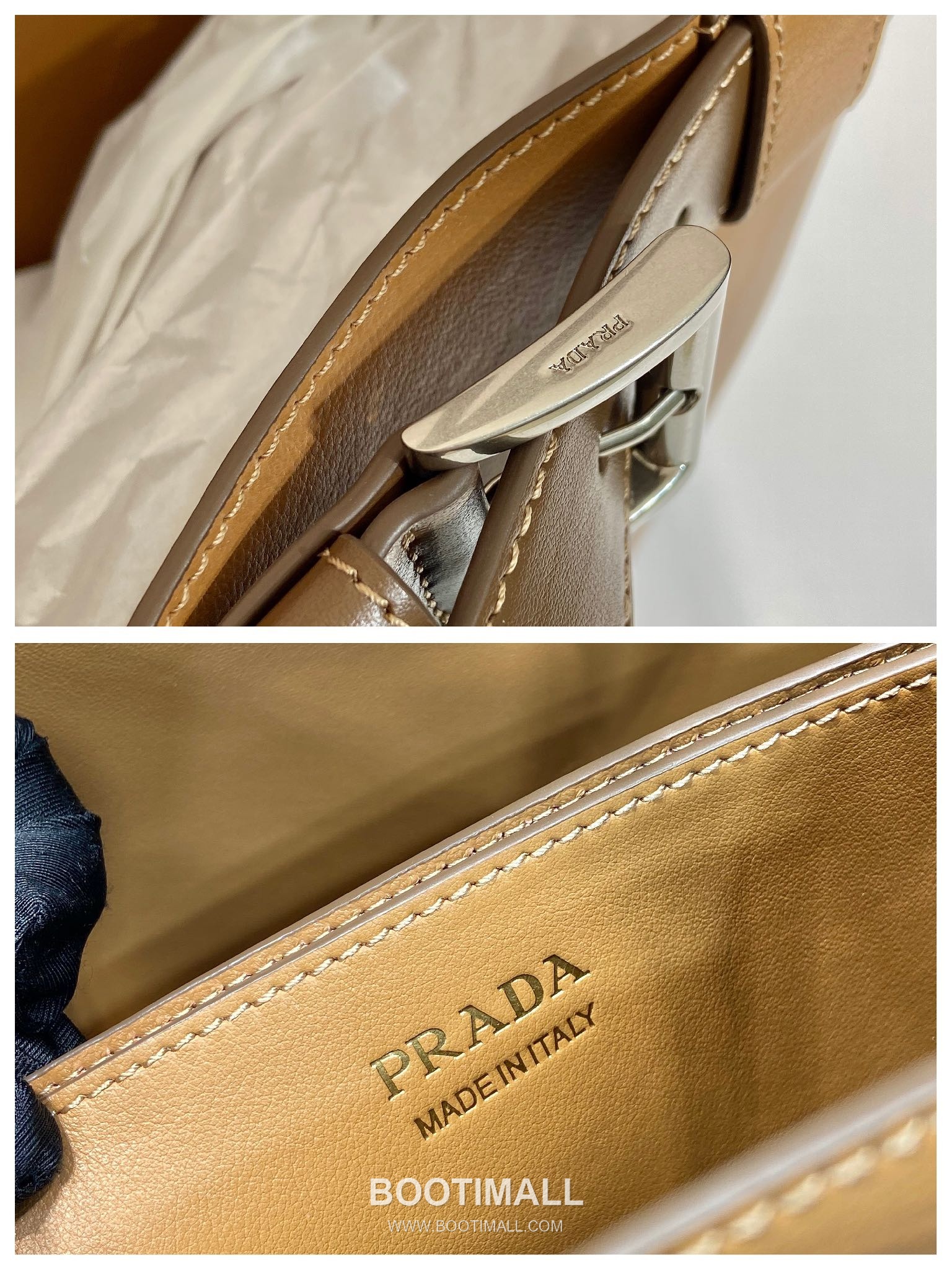 Prada Calfskin Leather Tote Bag with Drawstring Detail and Adjustable Strap 프라다 카프스킨 가죽 드로스트링 스트랩 토트백 1BA416 37.5cm 10