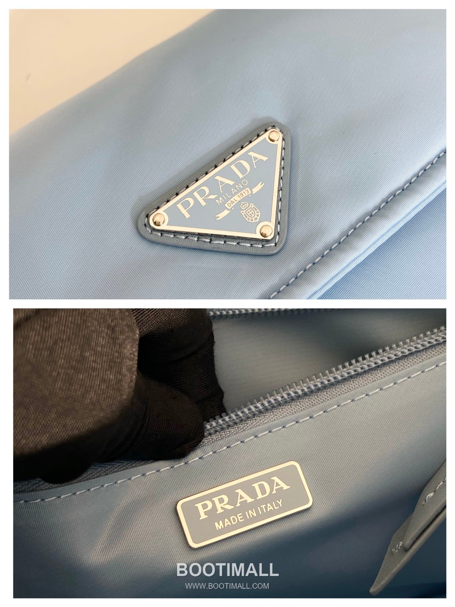 Prada Nylon Messenger Bag with Leather Strap and Back Pocket Detail 프라다 나일론 레더 스트랩 백포켓 메신저백 1BD258 23.5cm 9