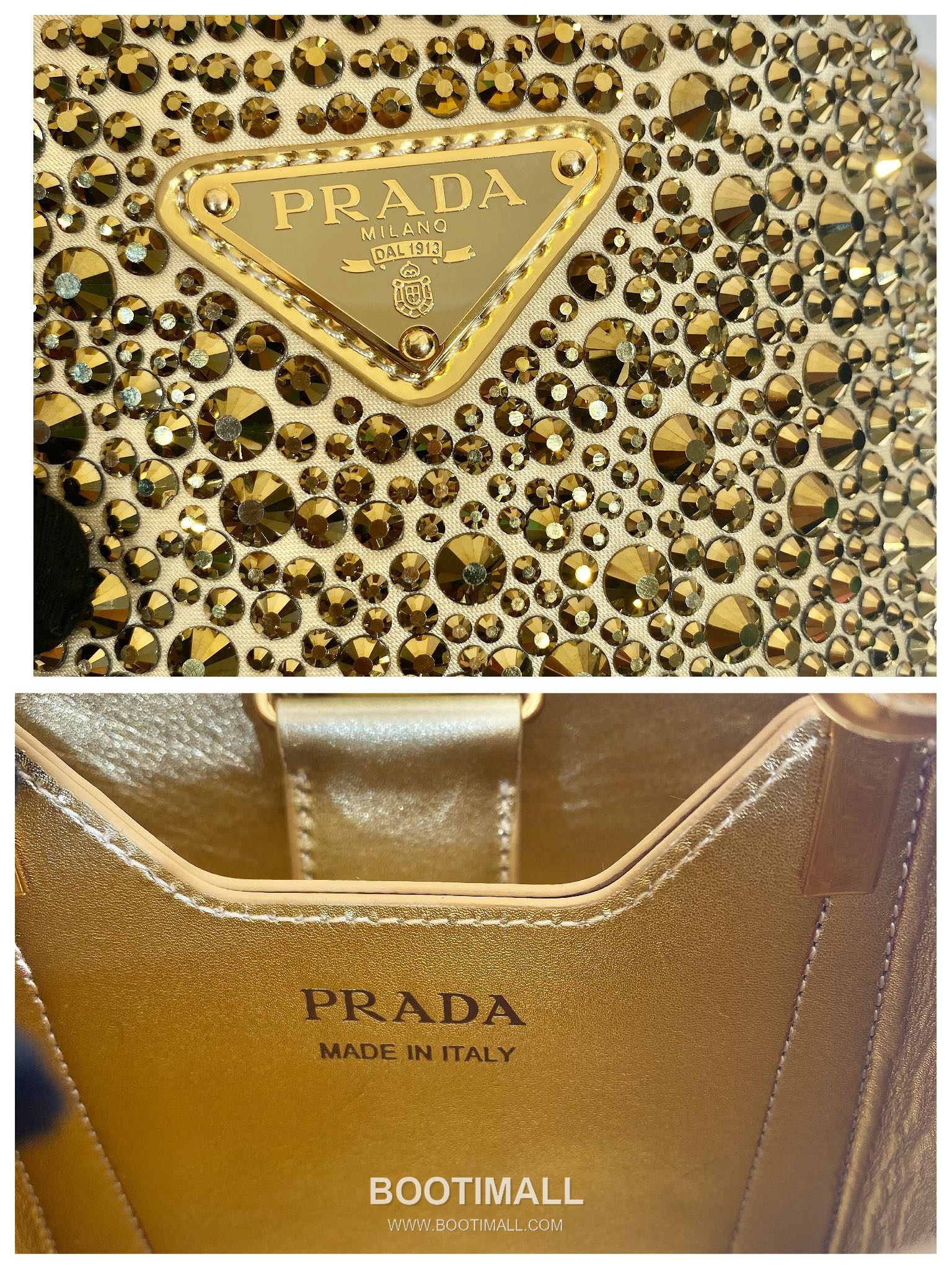 Prada Crystal Panier Bucket Bag with Adjustable Strap and Top Handle 프라다 크리스탈 파니에 스트랩 버킷백 1BA373 15cm 10