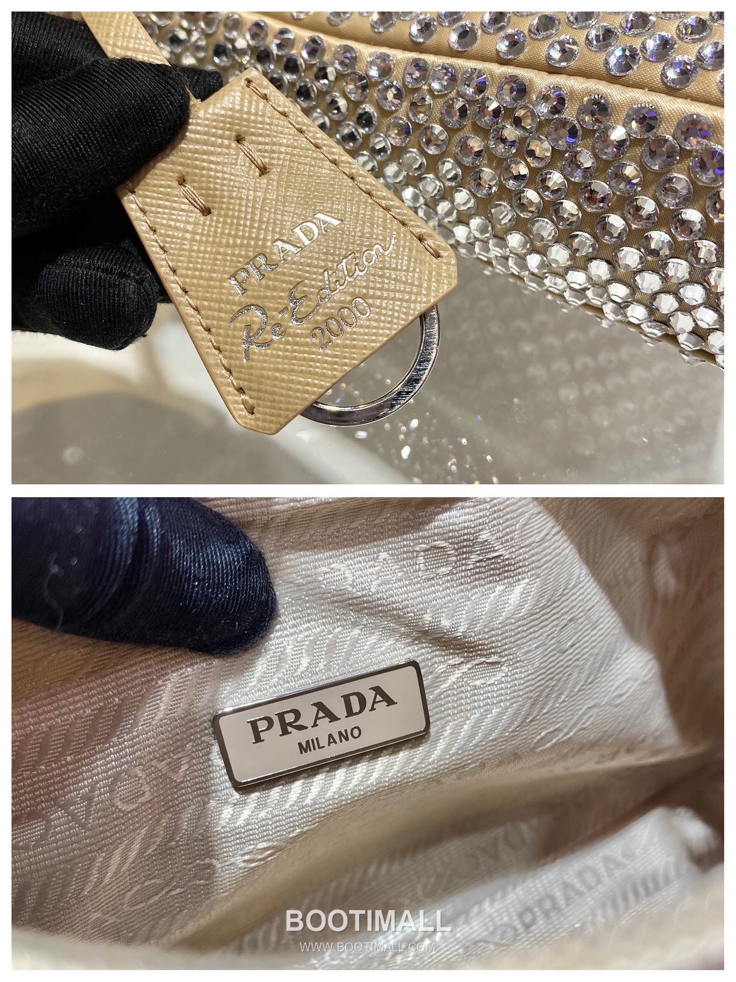 Prada Crystal Mesh Hobo Bag with Zip Closure and Strap Detail 프라다 크리스탈 메쉬 지퍼 스트랩 호보백 1NE515 23cm 9