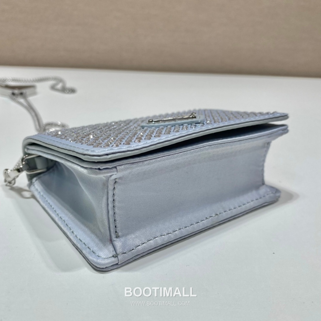 Prada Crystal Duchesse Card Holder Mini Bag with Chain Strap and Logo Detail 프라다 크리스탈 듀체스 체인 스트랩 카드홀더 미니백 1MR024 11.5cm 7