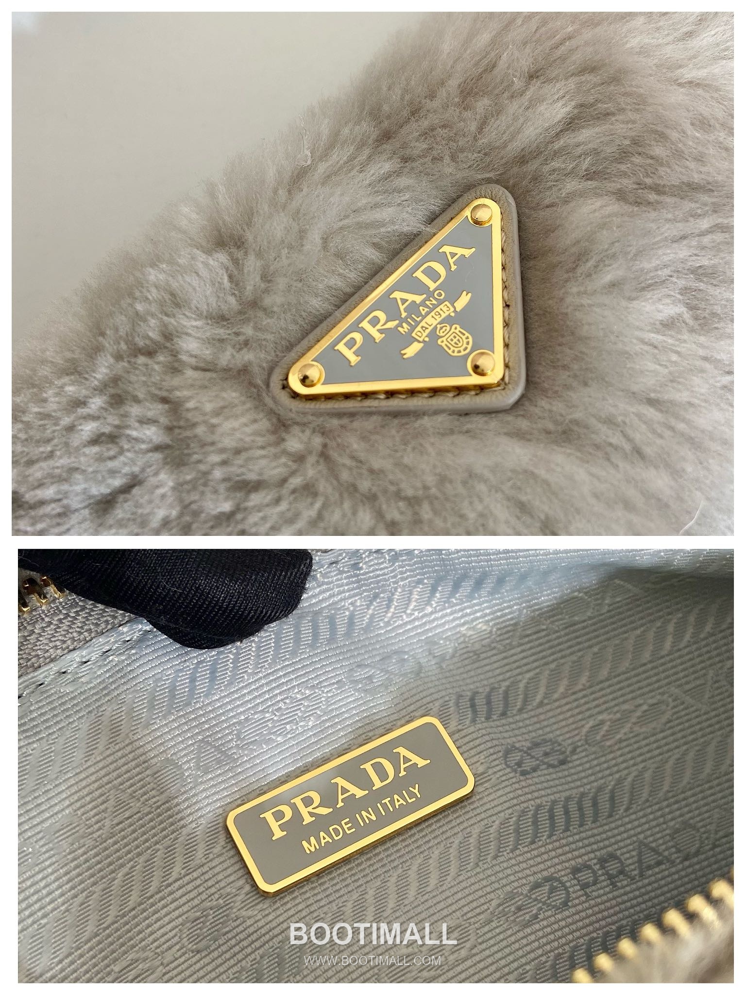 Prada Goat Fur Triangle Hobo Bag with Chain Strap and Fur Handle 프라다 고트 퍼 트라이앵글 체인 스트랩 퍼 호보백 1NQ044 28cm 8