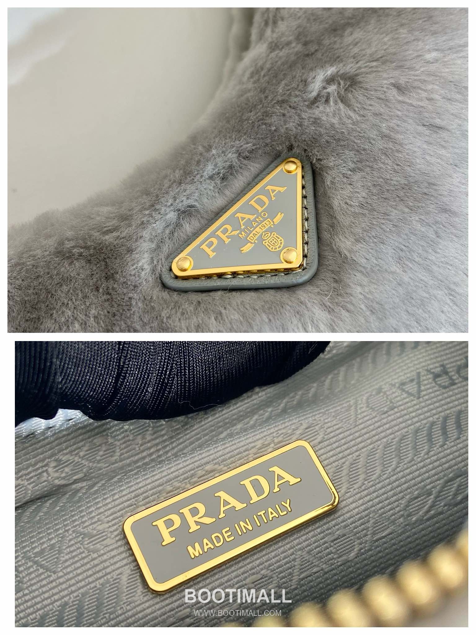 Prada Goat Fur Hobo Bag with Chain Strap and Fur Handle 프라다 고트 퍼 체인 스트랩 퍼 호보백 1BC204 23cm 9
