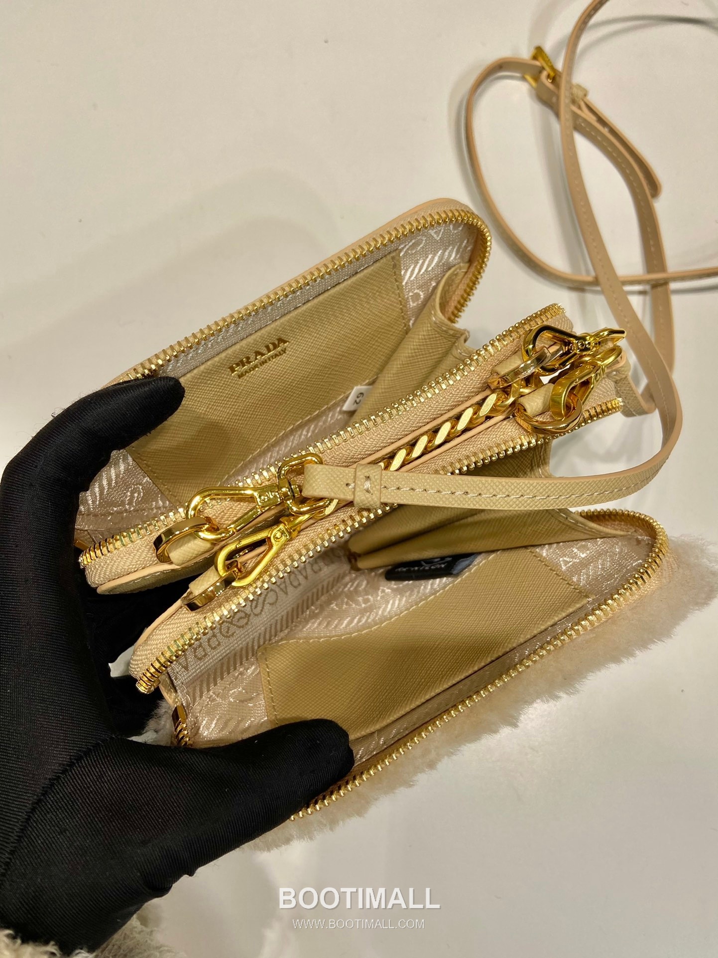 Prada Goat Fur Twin Triangle Bag with Detachable Dual Design and Strap 프라다 고트 퍼 트윈 트라이앵글 분리형 스트랩 미니백 1NR015 15cm 8