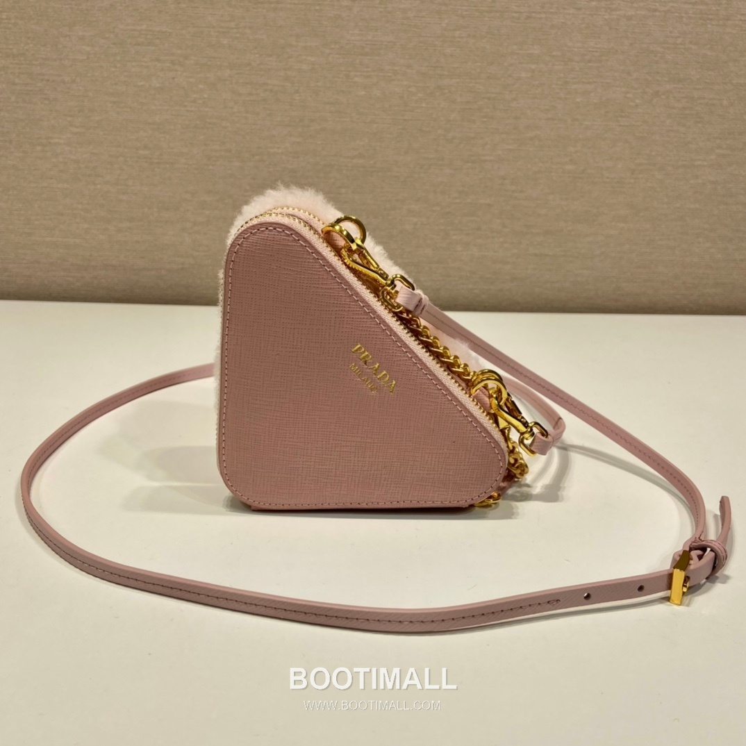 Prada Goat Fur Twin Triangle Bag with Detachable Dual Design and Strap 프라다 고트 퍼 트윈 트라이앵글 분리형 스트랩 미니백 1NR015 15cm 5