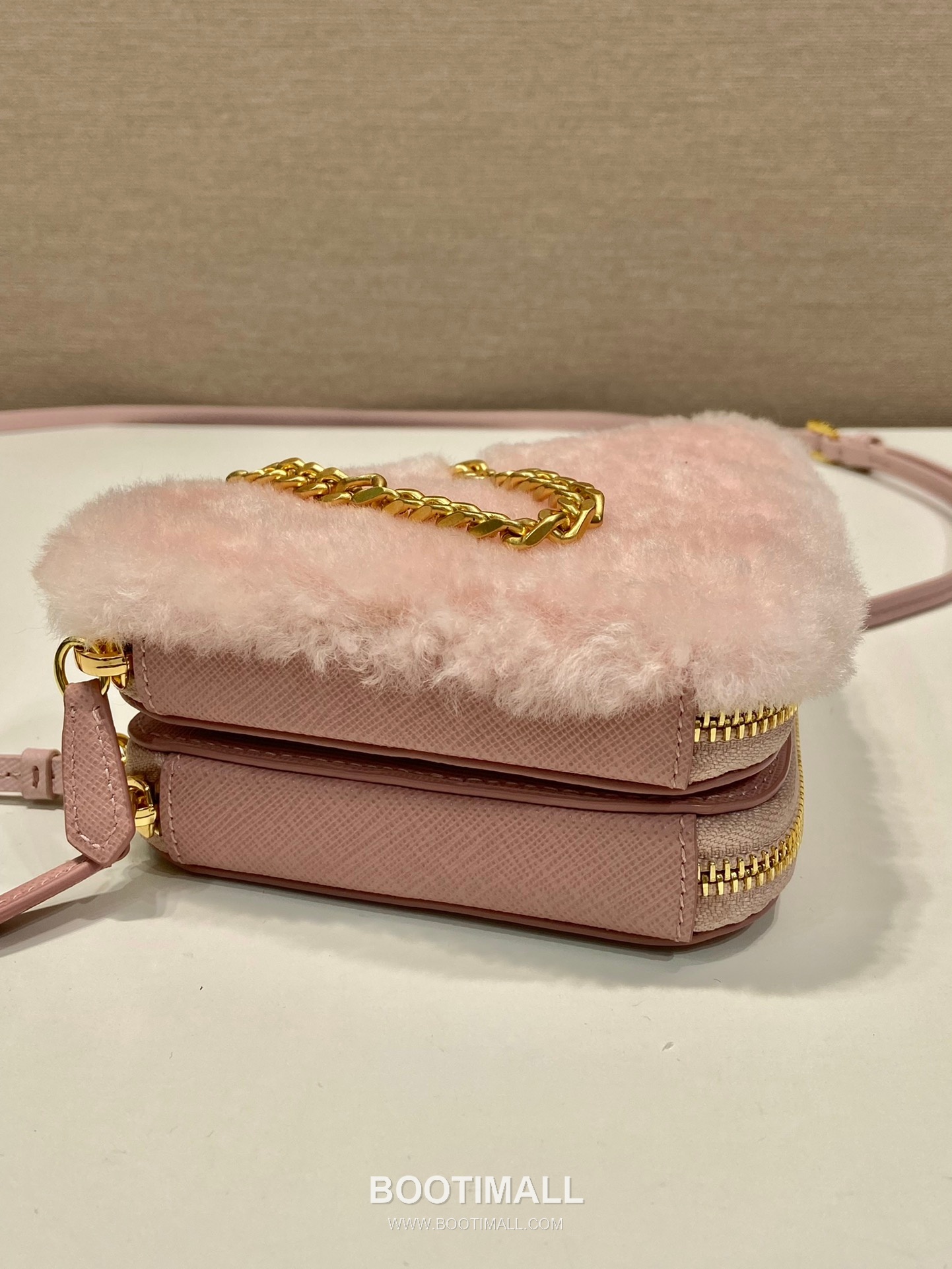 Prada Goat Fur Twin Triangle Bag with Detachable Dual Design and Strap 프라다 고트 퍼 트윈 트라이앵글 분리형 스트랩 미니백 1NR015 15cm 6