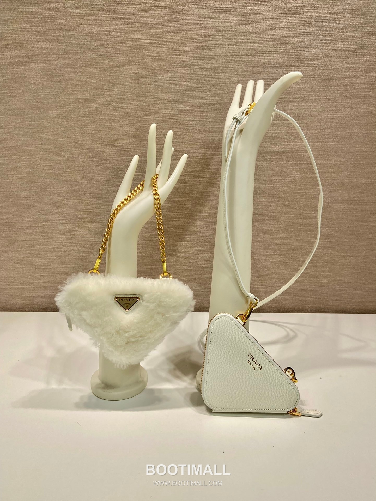 Prada Goat Fur Twin Triangle Bag with Detachable Dual Design and Strap 프라다 고트 퍼 트윈 트라이앵글 분리형 스트랩 미니백 1NR015 15cm 1