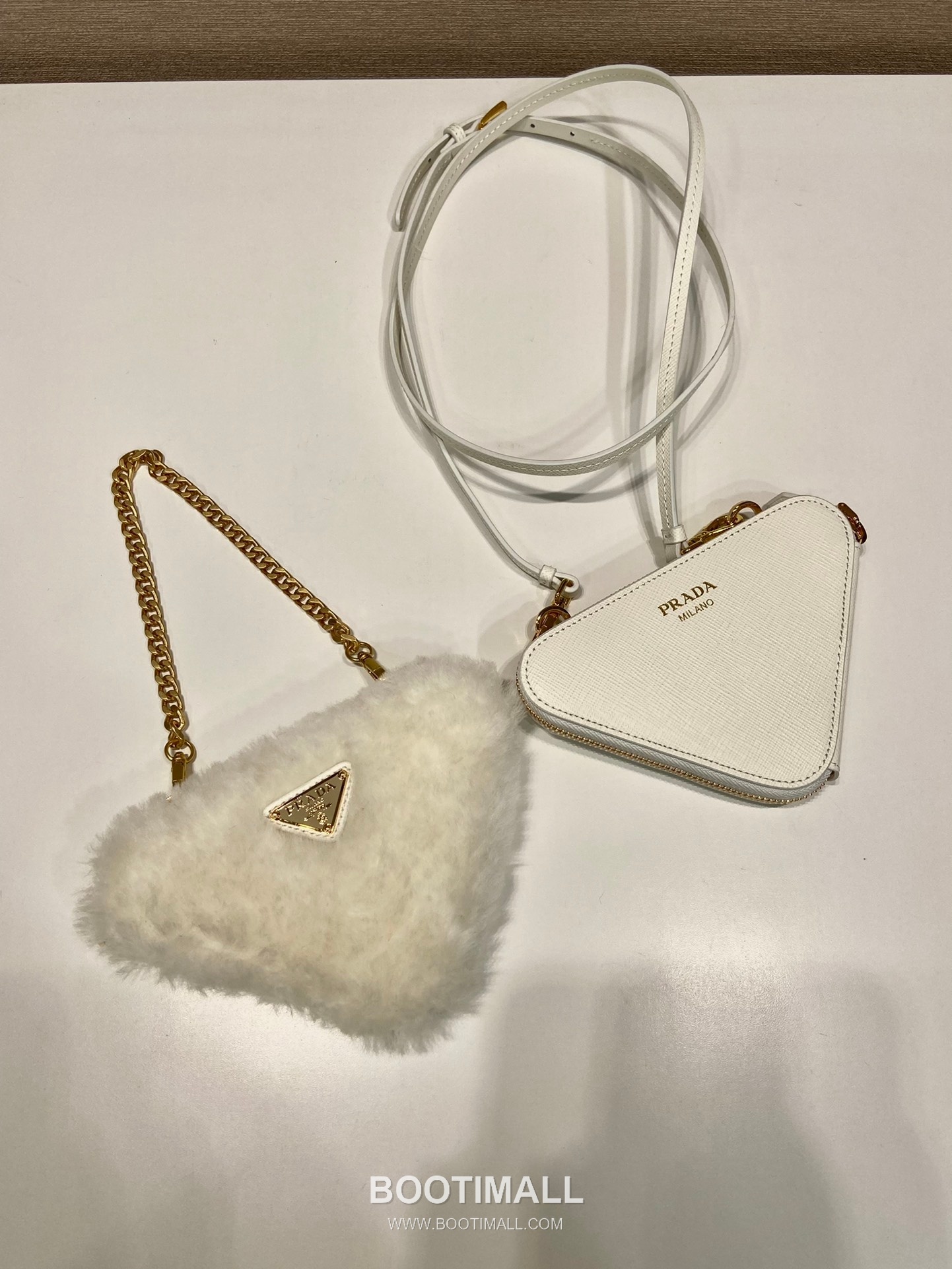 Prada Goat Fur Twin Triangle Bag with Detachable Dual Design and Strap 프라다 고트 퍼 트윈 트라이앵글 분리형 스트랩 미니백 1NR015 15cm 3