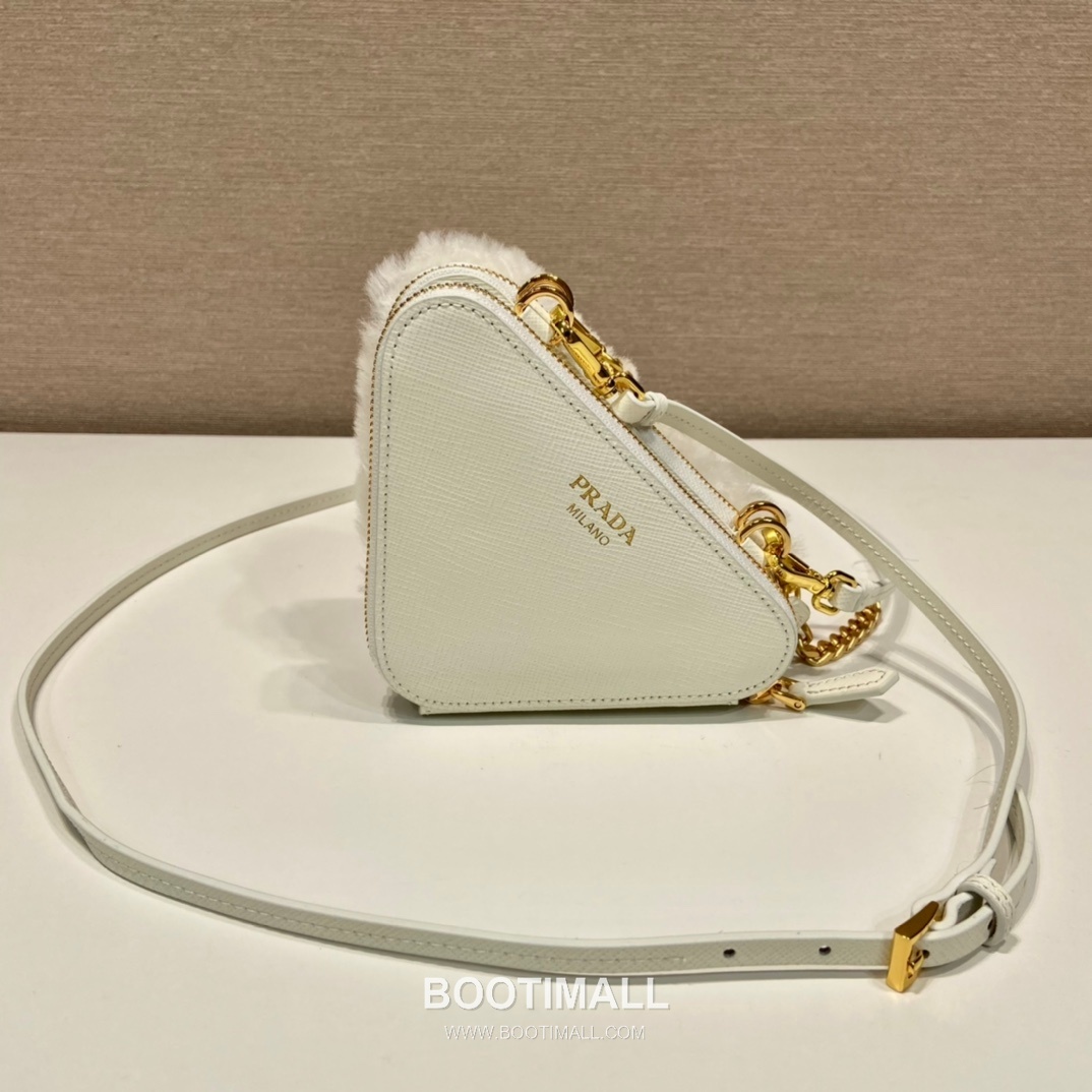 Prada Goat Fur Twin Triangle Bag with Detachable Dual Design and Strap 프라다 고트 퍼 트윈 트라이앵글 분리형 스트랩 미니백 1NR015 15cm 4