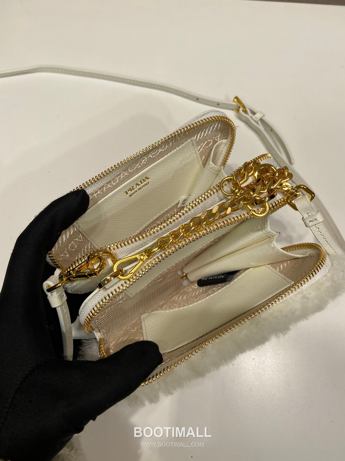 Prada Goat Fur Twin Triangle Bag with Detachable Dual Design and Strap 프라다 고트 퍼 트윈 트라이앵글 분리형 스트랩 미니백 1NR015 15cm 8