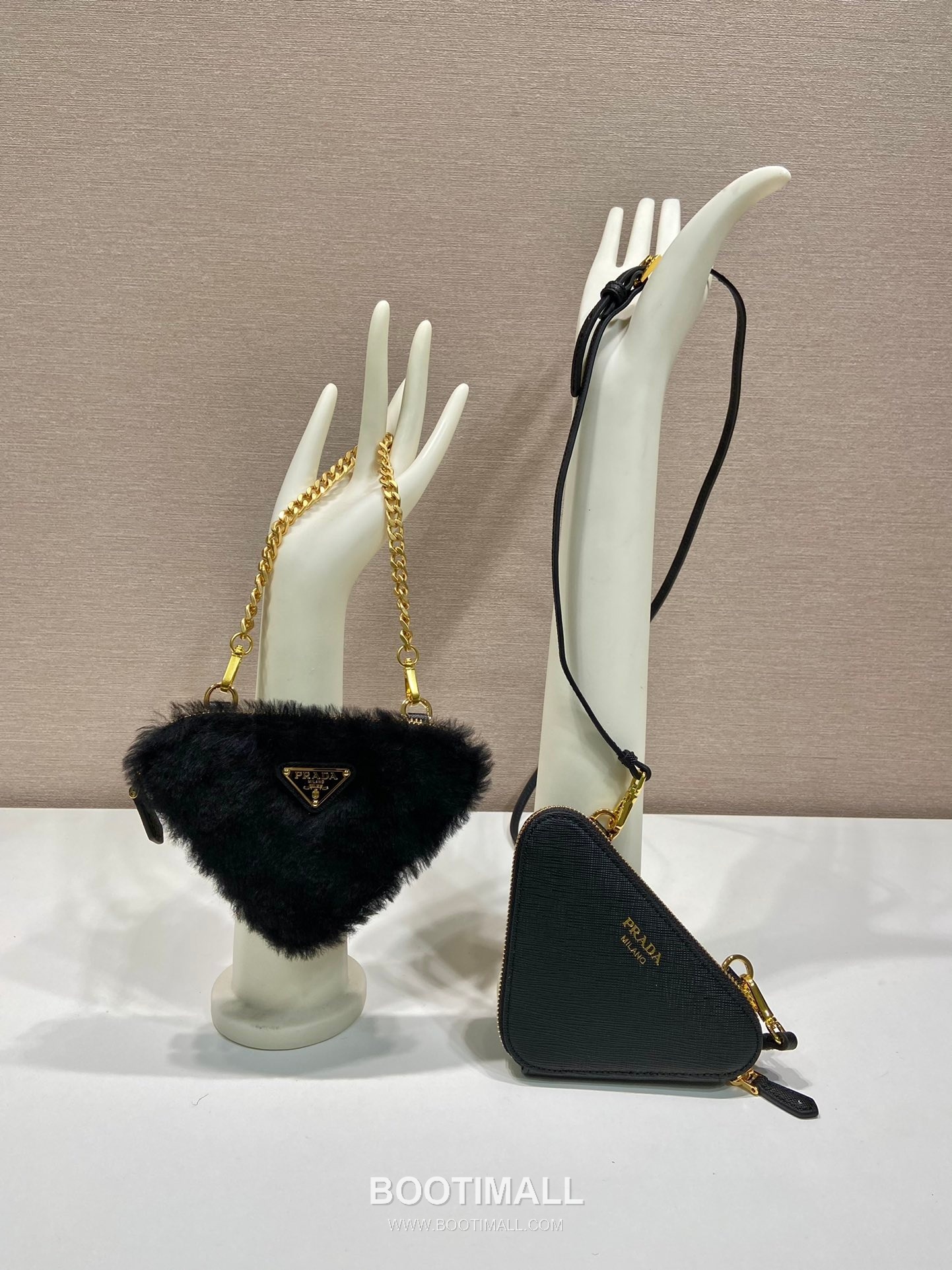 Prada Goat Fur Twin Triangle Bag with Detachable Dual Design and Strap 프라다 고트 퍼 트윈 트라이앵글 분리형 스트랩 미니백 1NR015 15cm 1