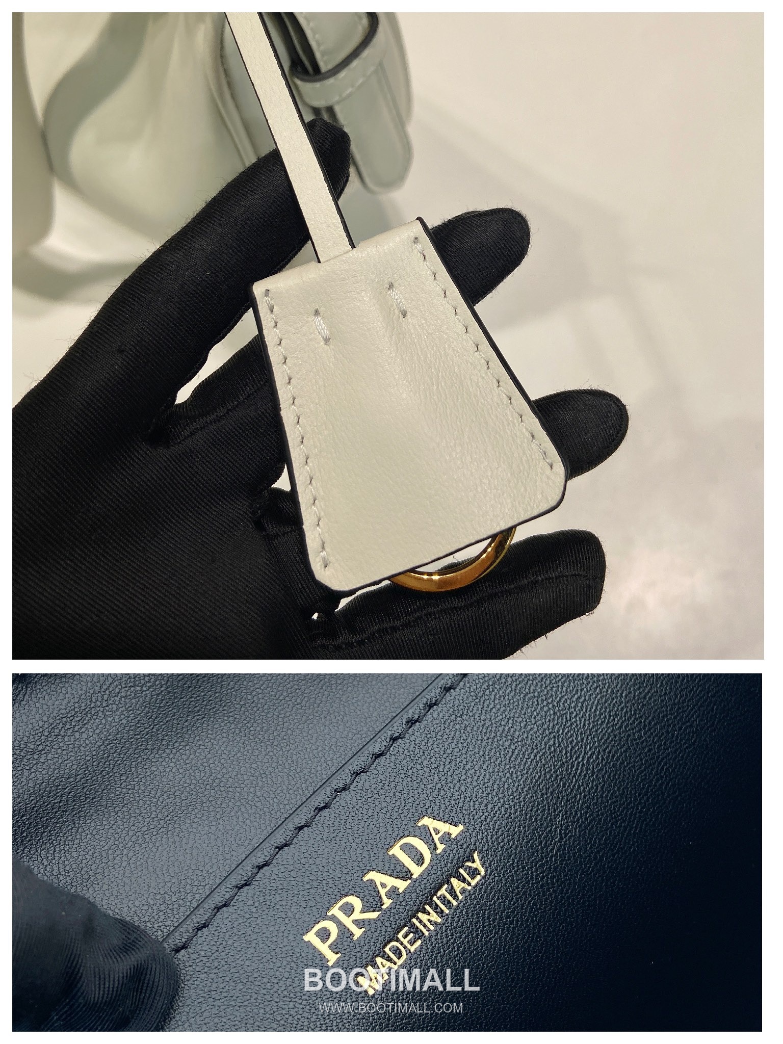 Prada Calfskin Leather Crescent Hobo Bag with Adjustable Strap and Curved Design 프라다 카프스킨 가죽 크레센트 스트랩 호보백 1BC255 42cm 9