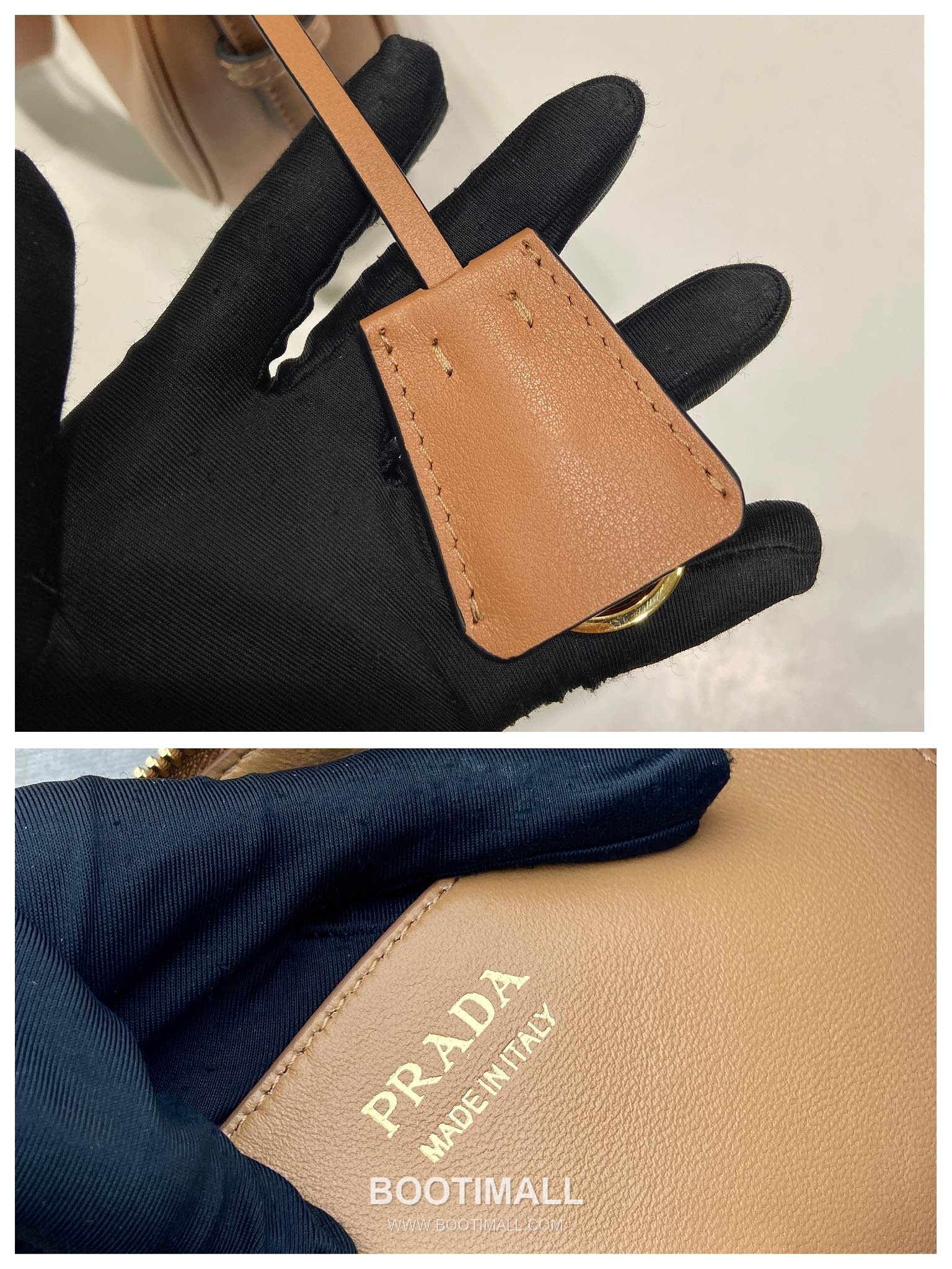 Prada Calfskin Leather Crescent Hobo Bag with Adjustable Strap and Curved Design 프라다 카프스킨 가죽 크레센트 스트랩 호보백 1BC255 42cm 9