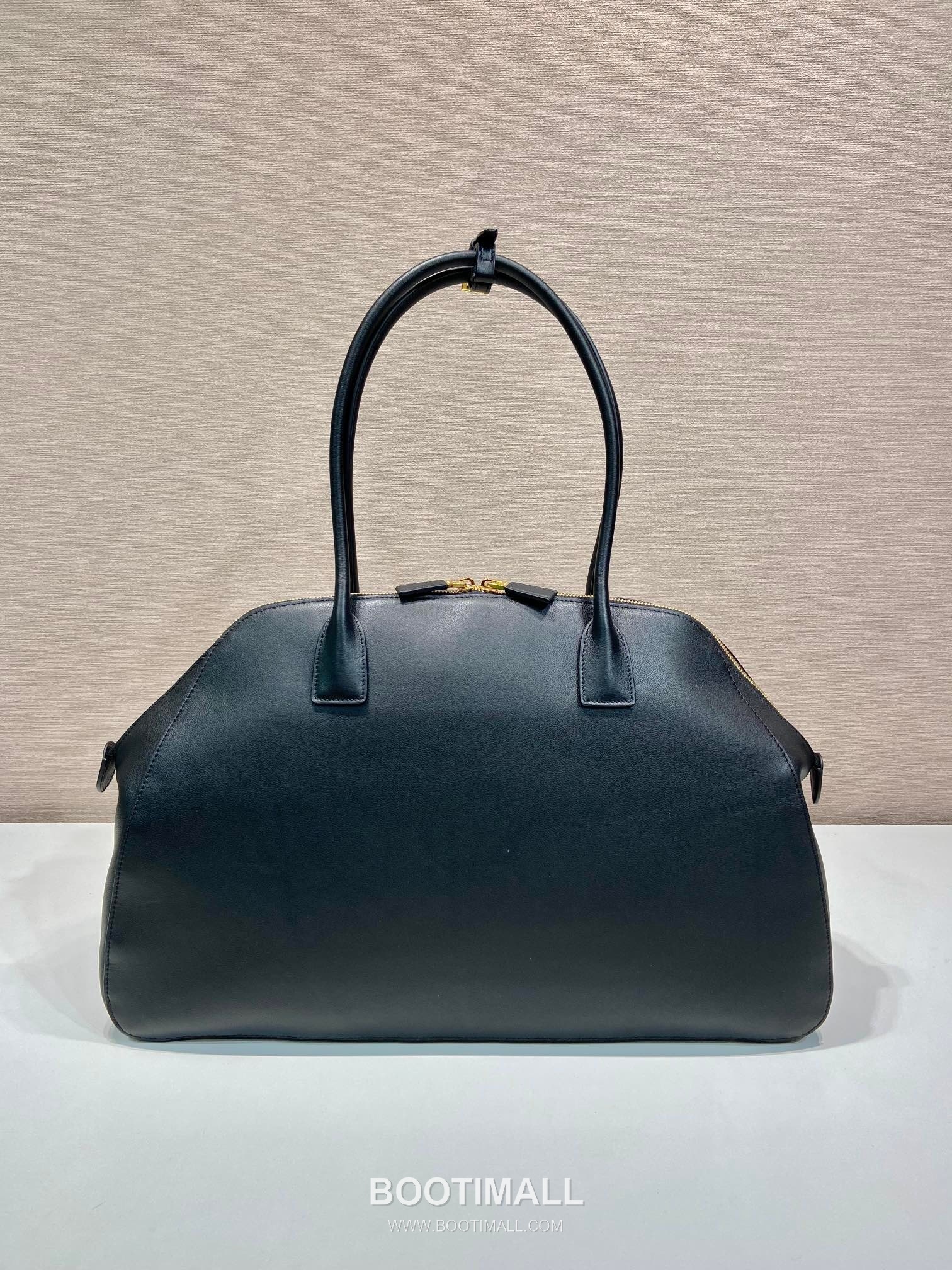Prada Calfskin Leather Shoulder Tote Bag with Triple Inner Pocket and Metal Logo 프라다 카프스킨 가죽 트리플 포켓 메탈 로고 숄더 토트백 1BG506 48cm 4
