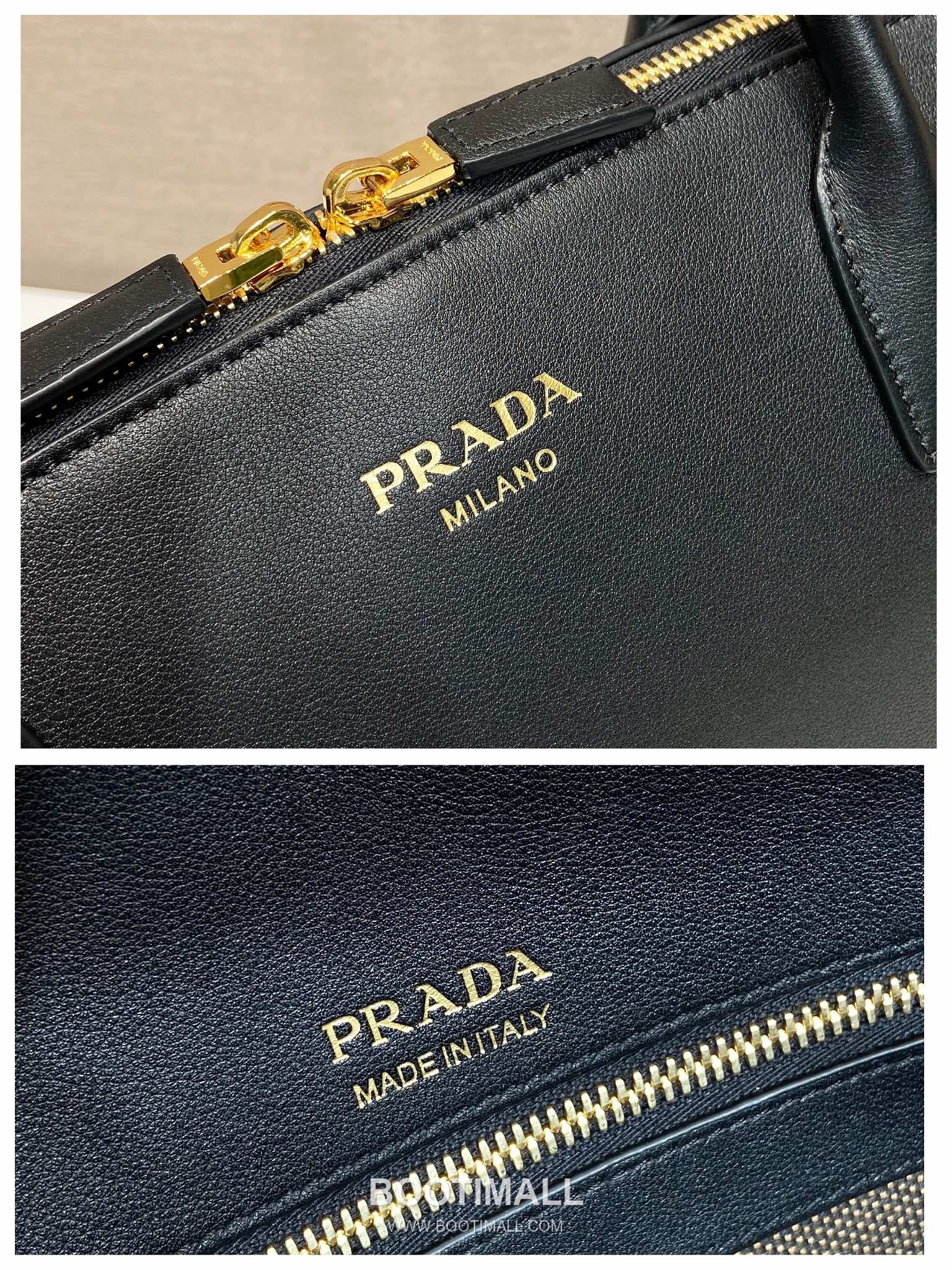 Prada Calfskin Leather Shoulder Tote Bag with Triple Inner Pocket and Metal Logo 프라다 카프스킨 가죽 트리플 포켓 메탈 로고 숄더 토트백 1BG506 48cm 9