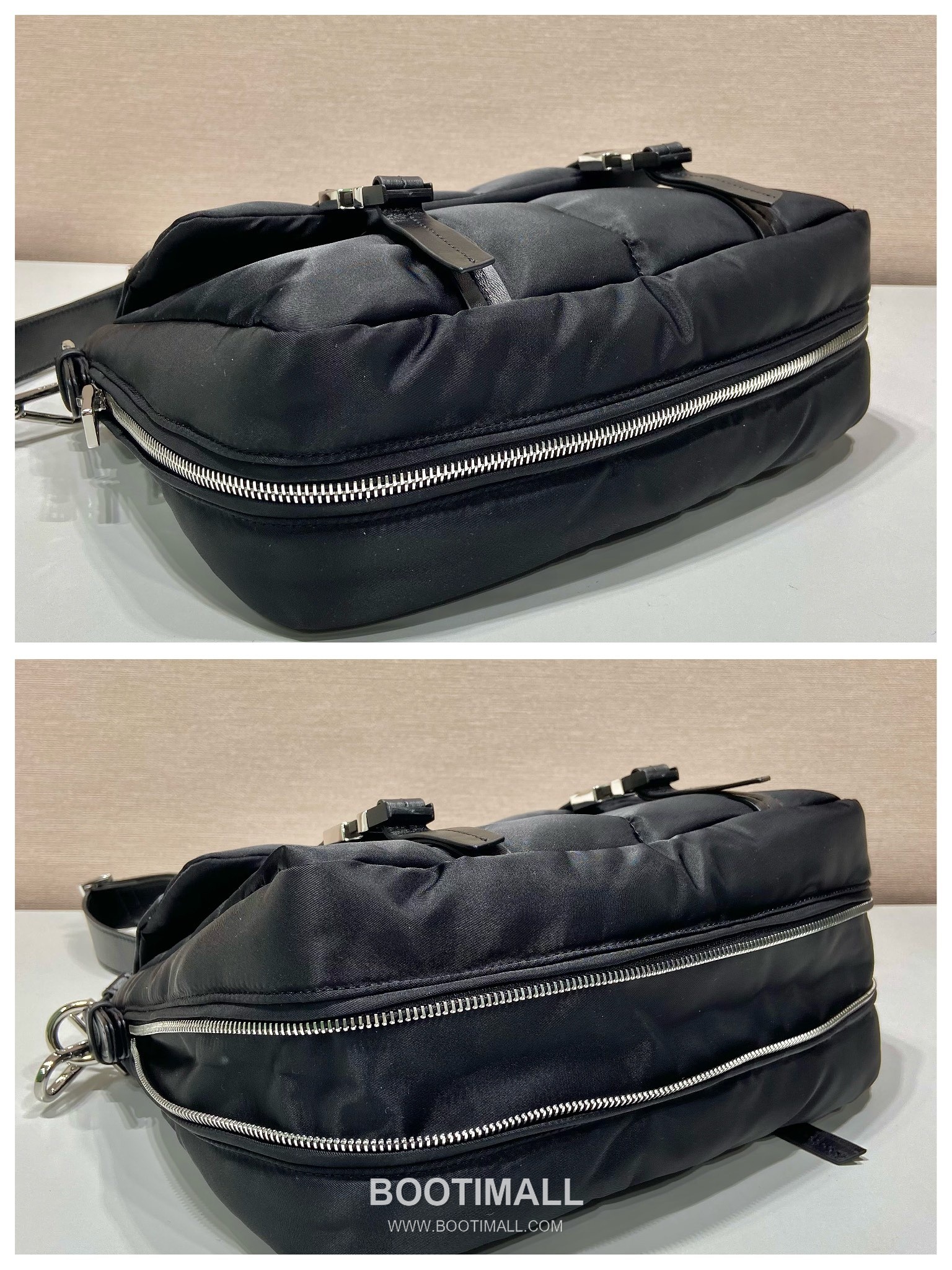 Prada Nylon Messenger Bag with Calfskin Strap and Zip Expandable Base 프라다 나일론 카프스킨 스트랩 지퍼 확장형 메신저백 1BH618 27cm 8