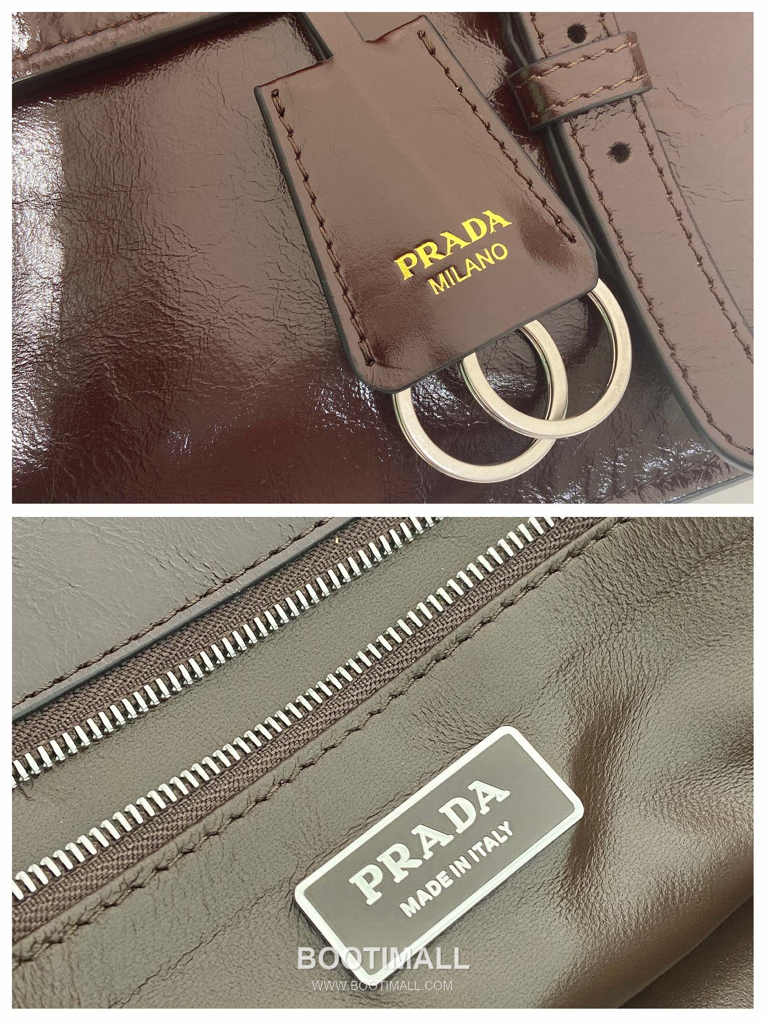 Prada Calfskin Leather Briefcase Style Tote Bag with Vertical Lock Detail 프라다 카프스킨 가죽 버티컬 락 디테일 브리프케이스 토트백 1BN024 38cm 9