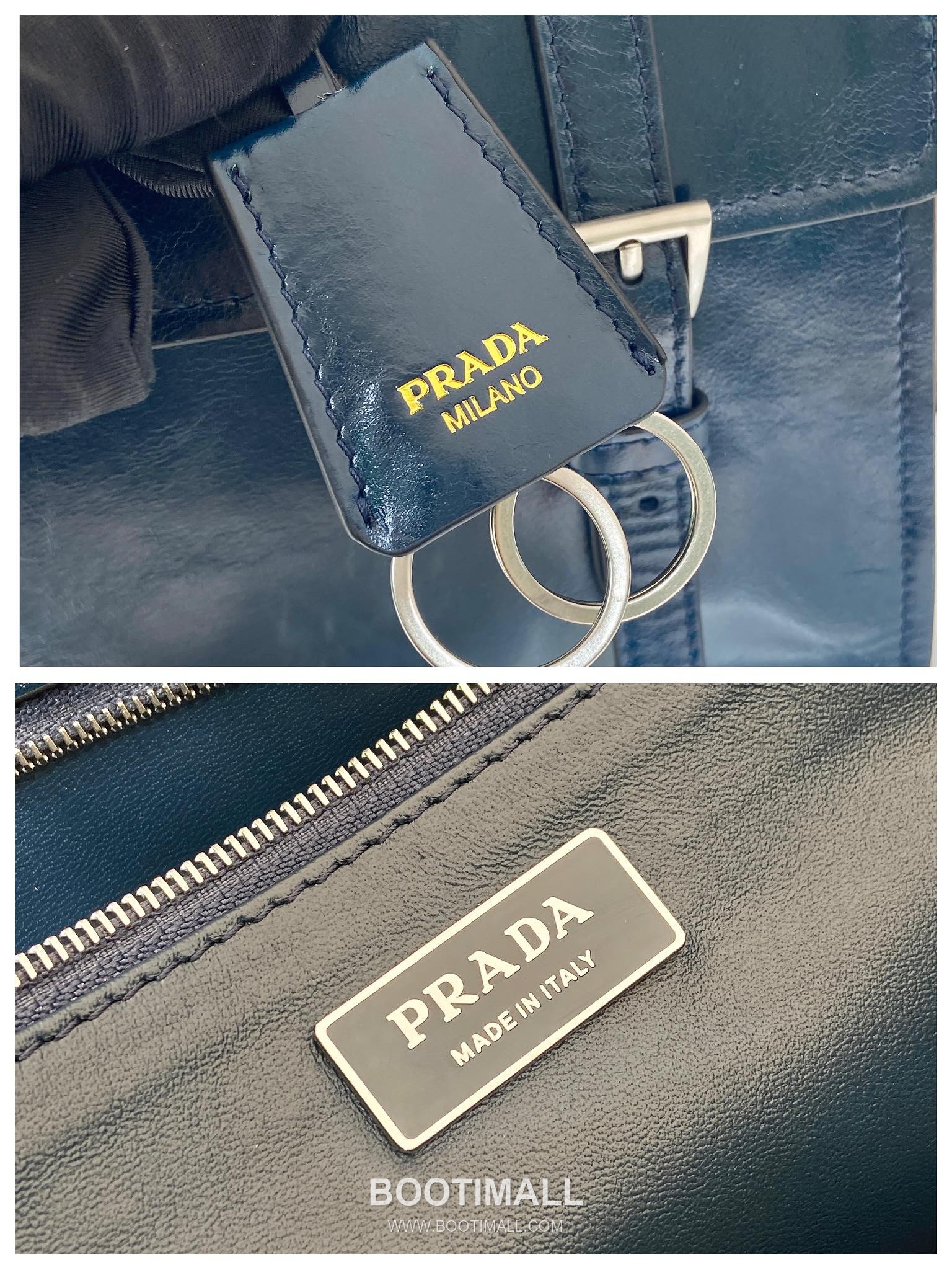 Prada Calfskin Leather Briefcase Style Tote Bag with Vertical Lock Detail 프라다 카프스킨 가죽 버티컬 락 디테일 브리프케이스 토트백 1BN024 38cm 9