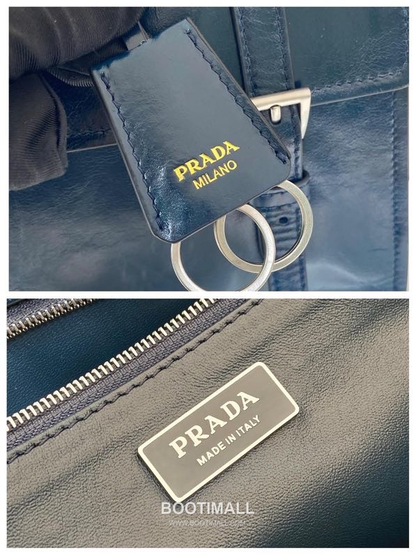 Prada Calfskin Leather Briefcase Style Tote Bag with Vertical Lock Detail 프라다 카프스킨 가죽 버티컬 락 디테일 브리프케이스 토트백 1BN026 32cm 9